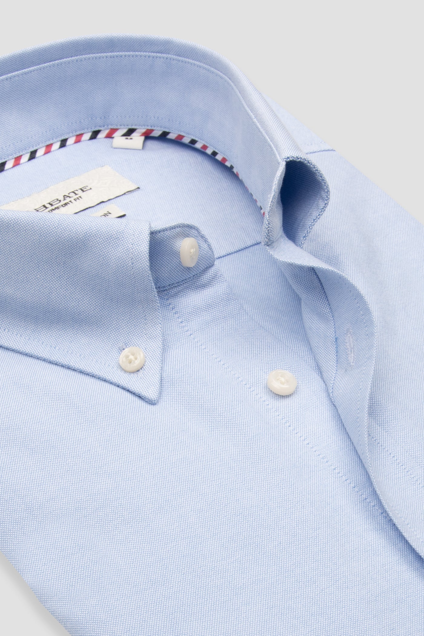 Abbate Marcel Amerikan Oxford Pamuklu Comfort Fit Açık Mavi Düğmeli Yaka Erkek Düz Gömlek