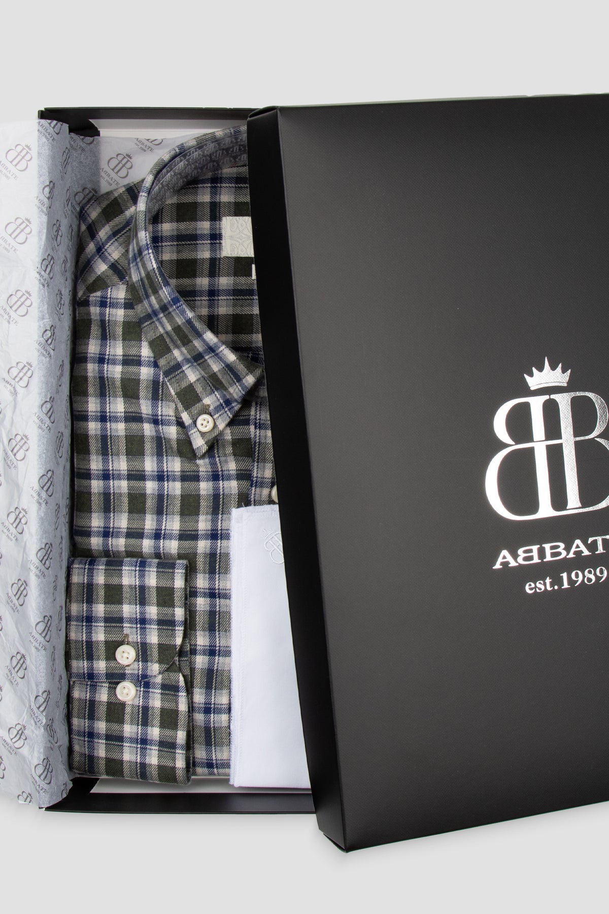 Abbate Aldo Poplin %100 Pamuk Comfort Fit Yeşil Düğmeli Yaka Erkek Kareli Gömlek