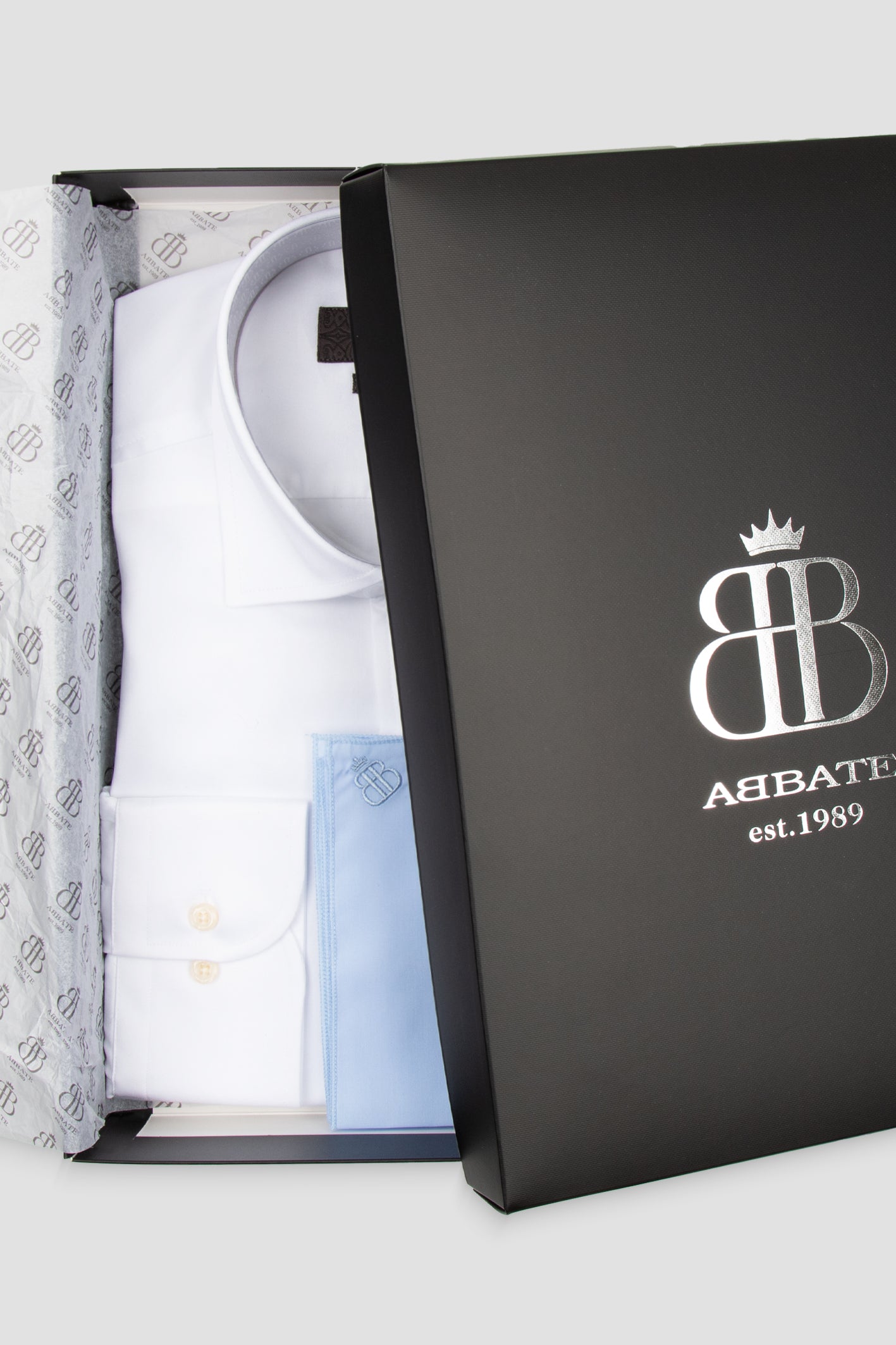 Abbate Leonardo Saten Pamuklu Comfort Fit Beyaz Klasik Yaka Erkek Düz Gömlek