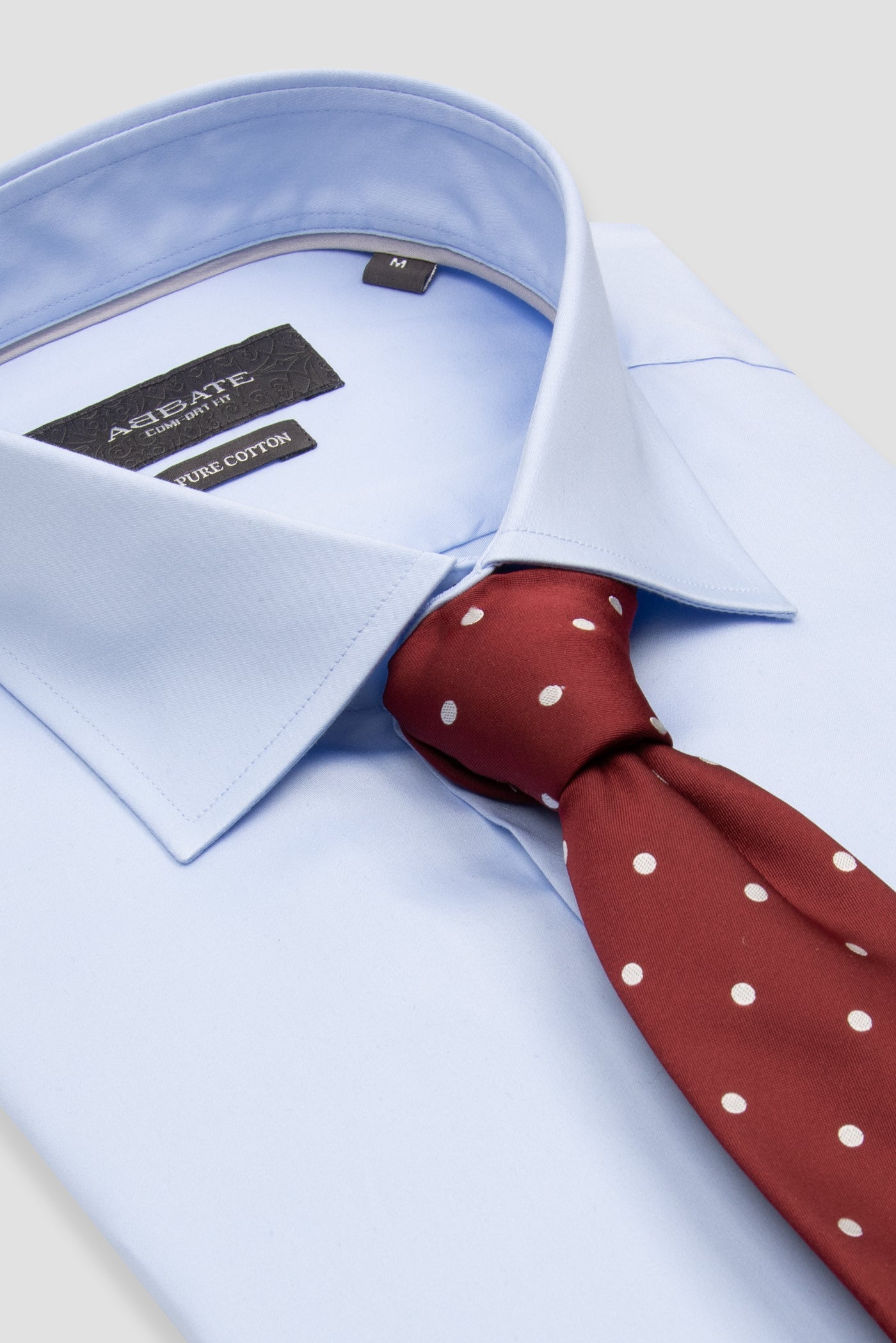 Abbate Leonardo Saten Pamuklu Comfort Fit Açık Mavi Klasik Yaka Erkek Düz Gömlek