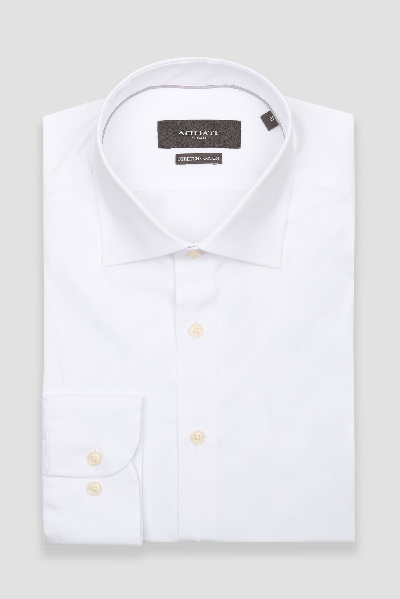 Abbate Enzo Poplin Stretch Pamuk Karışımlı Slim Fit Beyaz Klasik Yaka Erkek Düz Gömlek