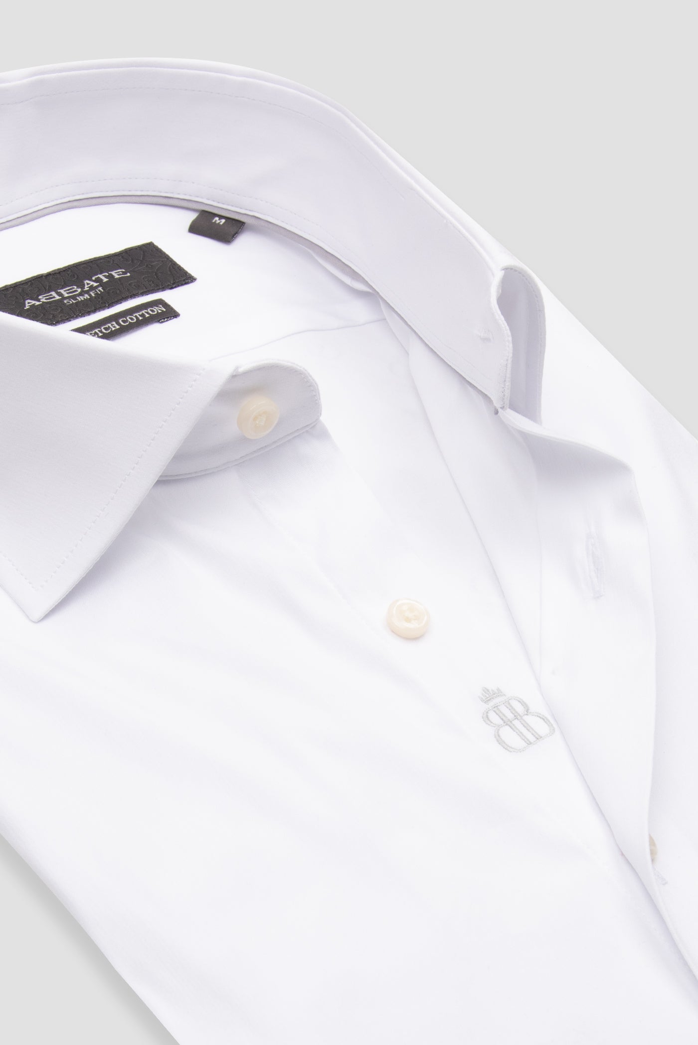 Abbate Enzo Poplin Stretch Pamuk Karışımlı Slim Fit Beyaz Klasik Yaka Erkek Düz Gömlek