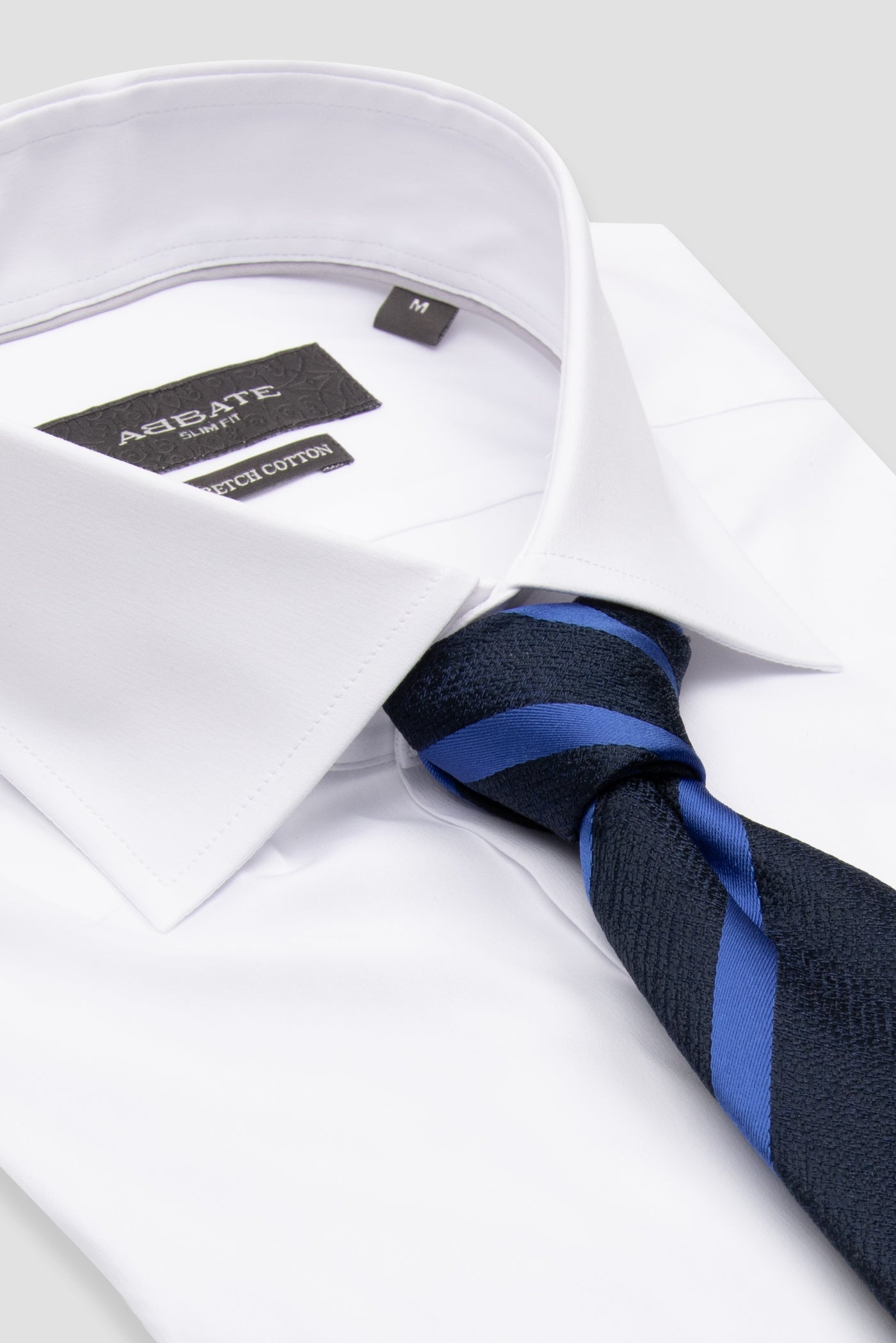 Abbate Enzo Poplin Stretch Pamuk Karışımlı Slim Fit Beyaz Klasik Yaka Erkek Düz Gömlek