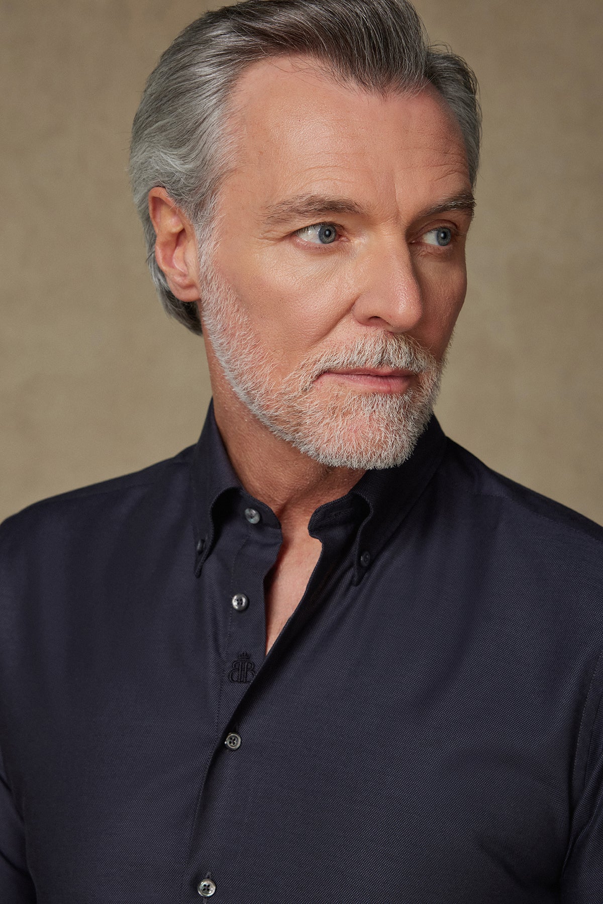 Abbate Carlo Royal Oxford Pamuklu Slim Fit Siyah Düğmeli Yaka Erkek Düz Gömlek