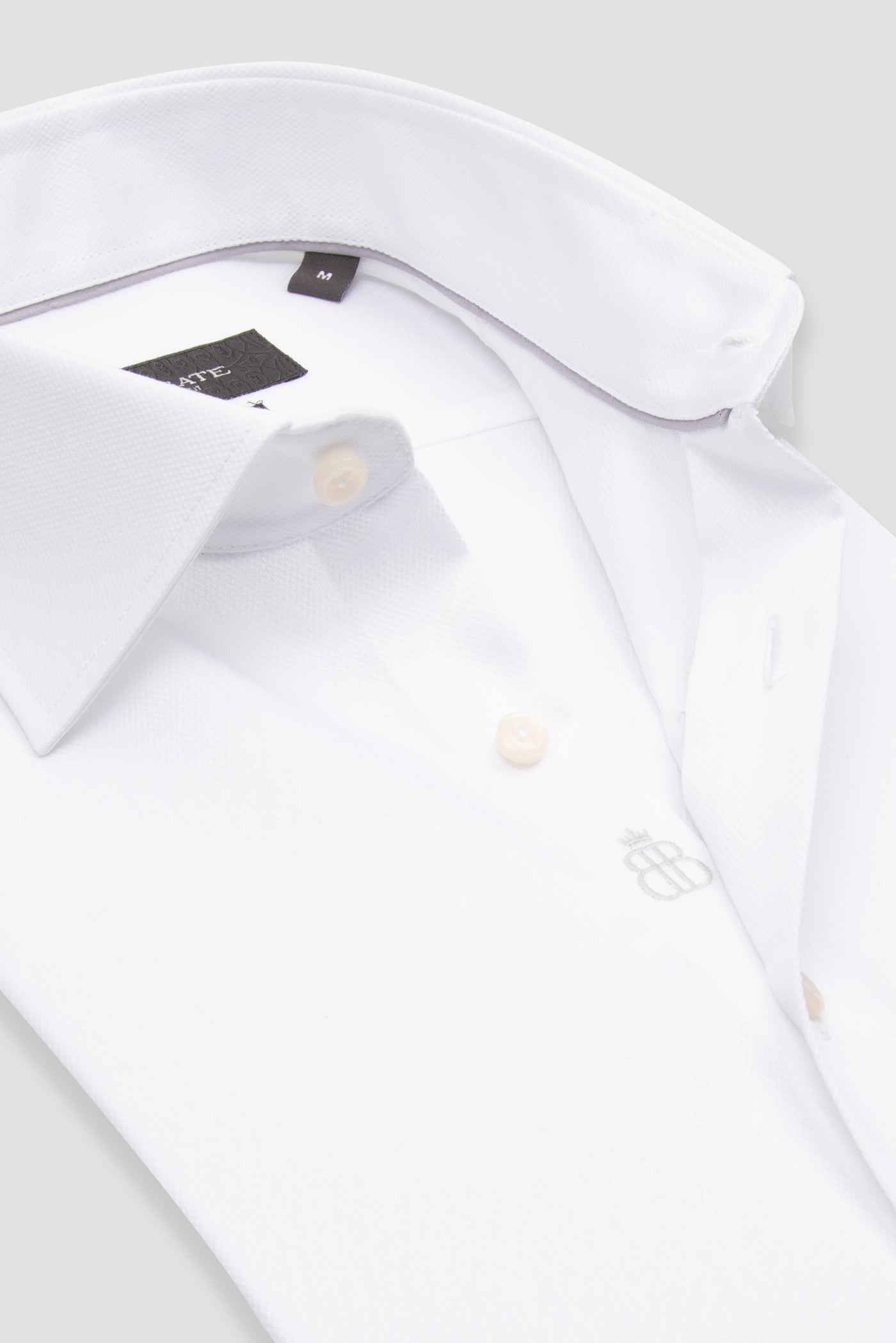 Abbate Donatello Non Iron Armür Pamuklu Slim Fit Beyaz Klasik Yaka Erkek Düz Gömlek