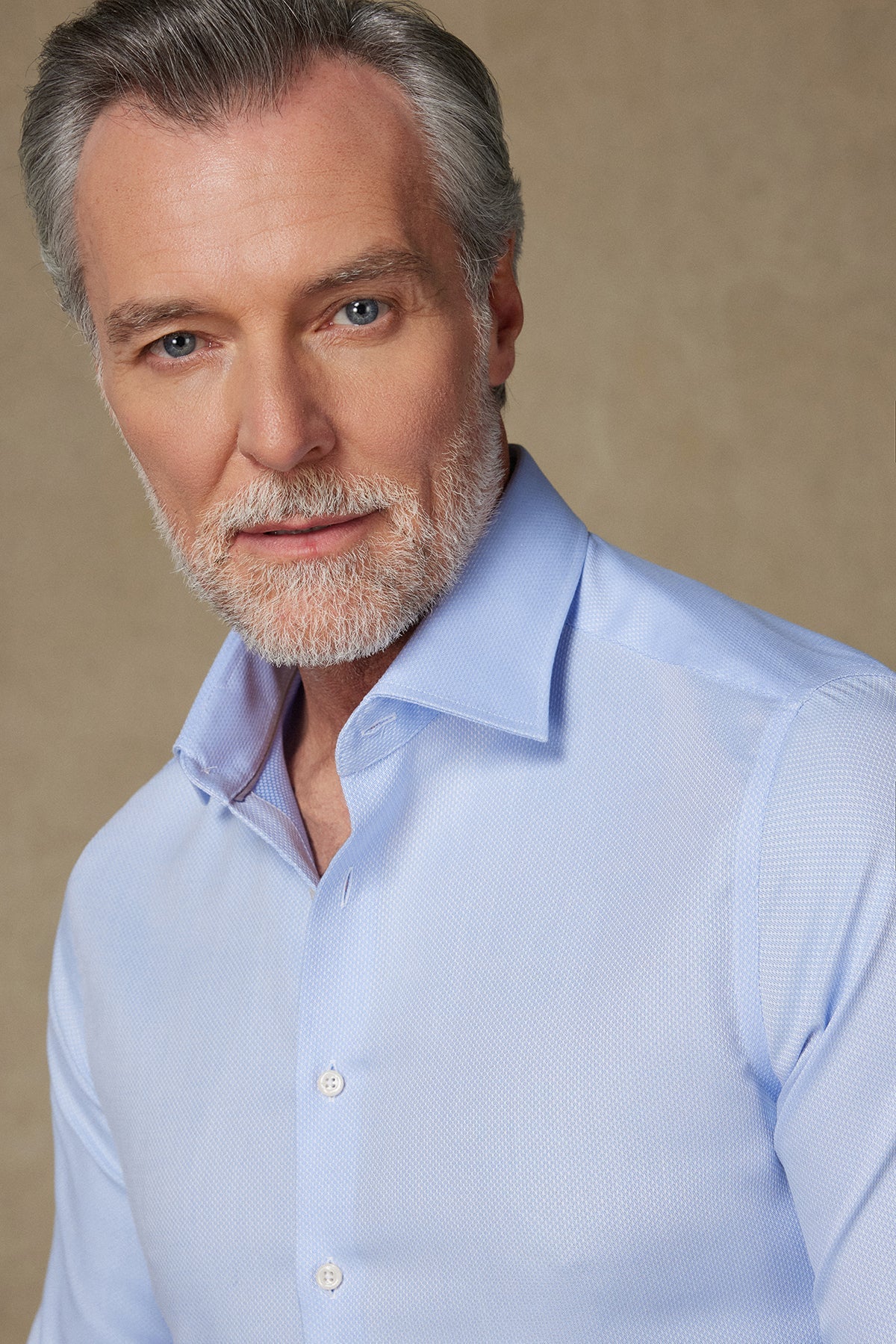 Abbate Donatello Non Iron Armür Pamuklu Slim Fit Açık Mavi Klasik Yaka Erkek Düz Gömlek