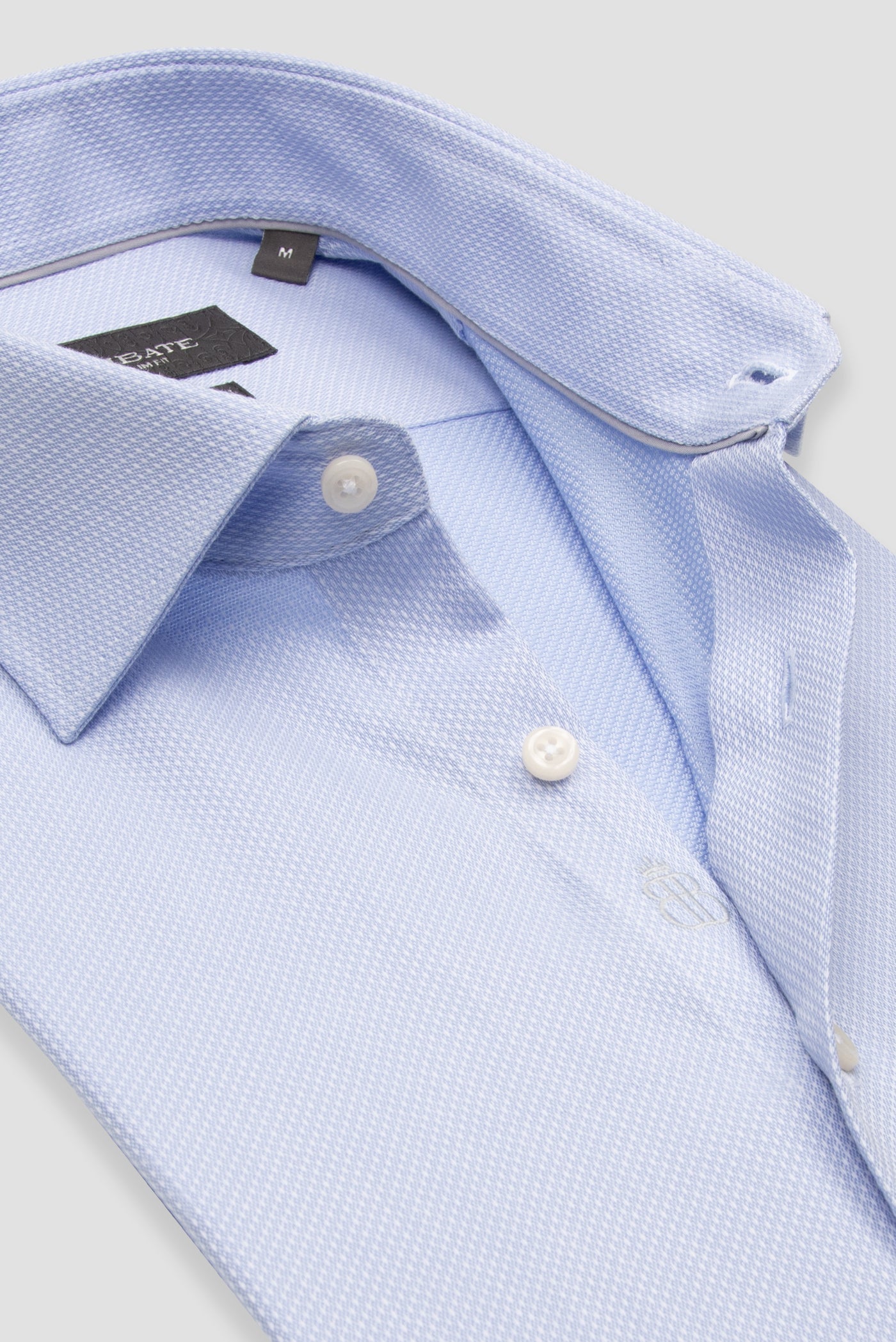 Abbate Donatello Non Iron Armür Pamuklu Slim Fit Açık Mavi Klasik Yaka Erkek Düz Gömlek