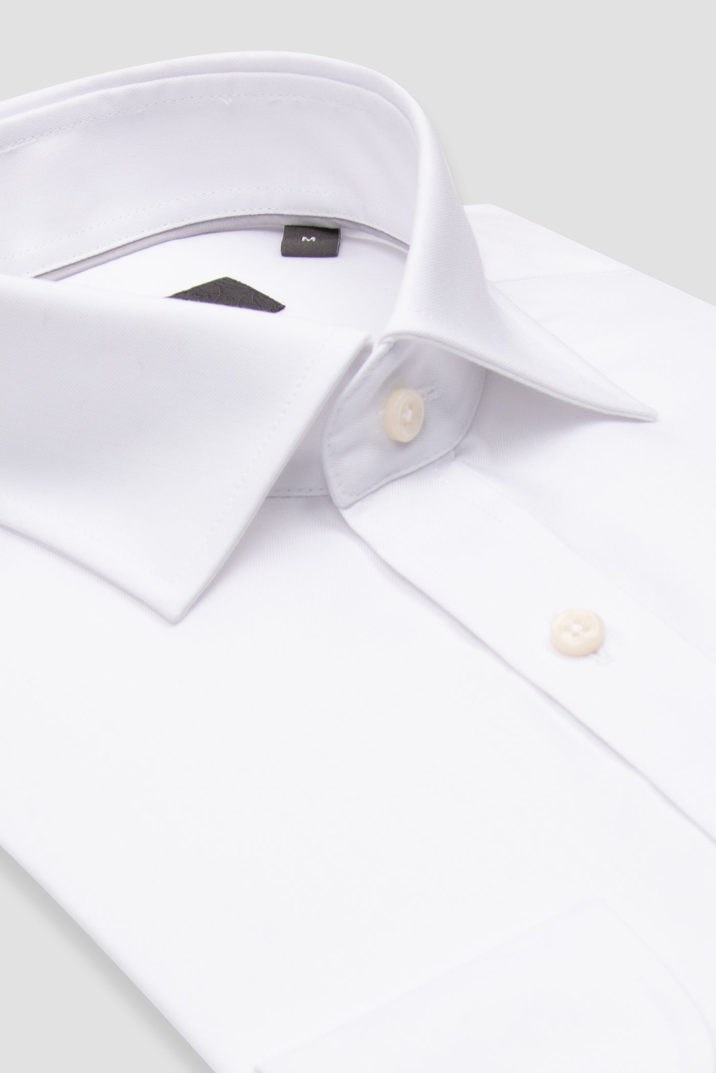 Abbate Donatello Non Iron Twill Pamuklu Slim Fit Beyaz Klasik Yaka Erkek Düz Gömlek