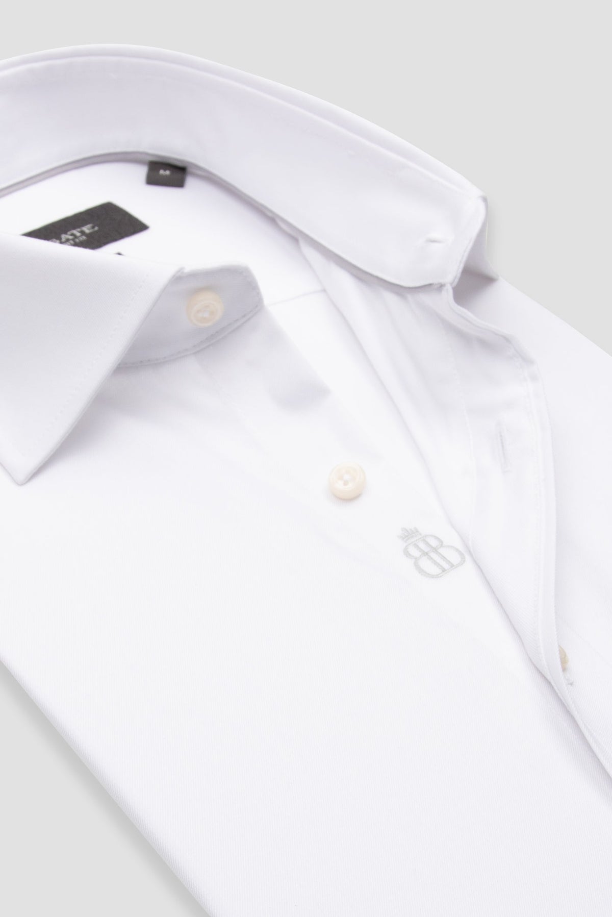 Abbate Donatello Non Iron Twill Pamuklu Slim Fit Beyaz Klasik Yaka Erkek Düz Gömlek