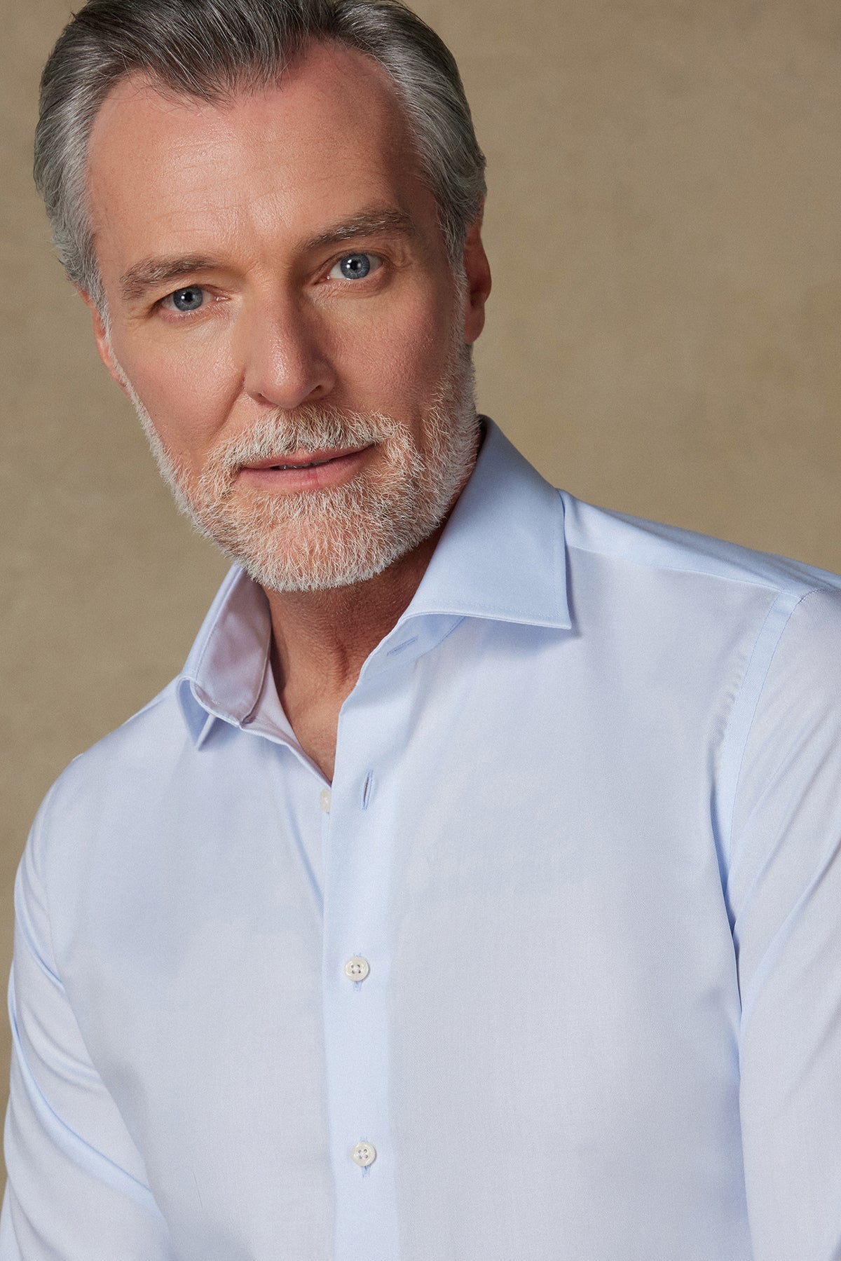 Abbate Donatello Non Iron Twill Pamuklu Slim Fit Açık Mavi Klasik Yaka Erkek Düz Gömlek