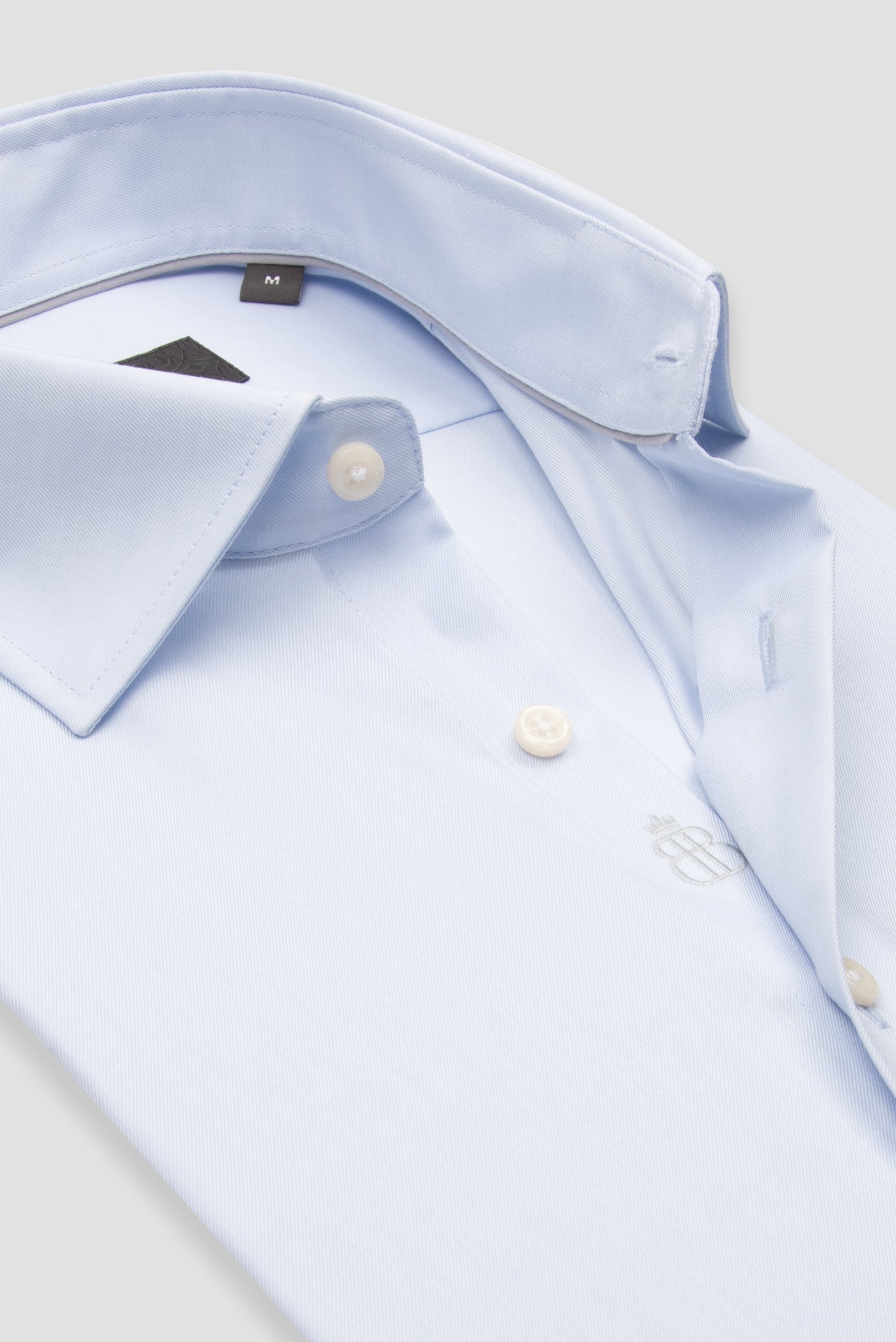 Abbate Donatello Non Iron Twill Pamuklu Slim Fit Açık Mavi Klasik Yaka Erkek Düz Gömlek