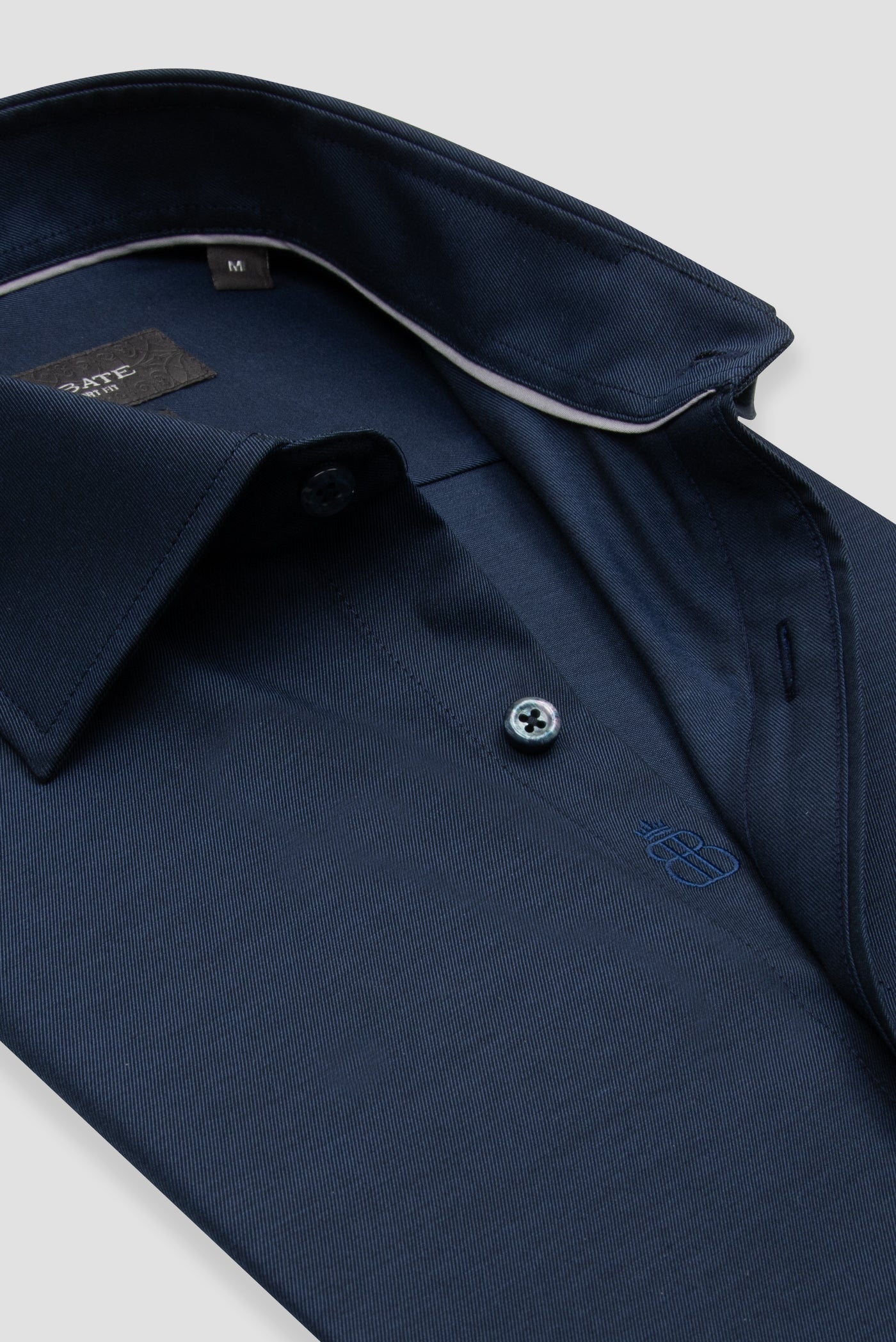 Abbate Donatello Non Iron Twill Pamuklu Slim Fit Lacivert Klasik Yaka Erkek Düz Gömlek