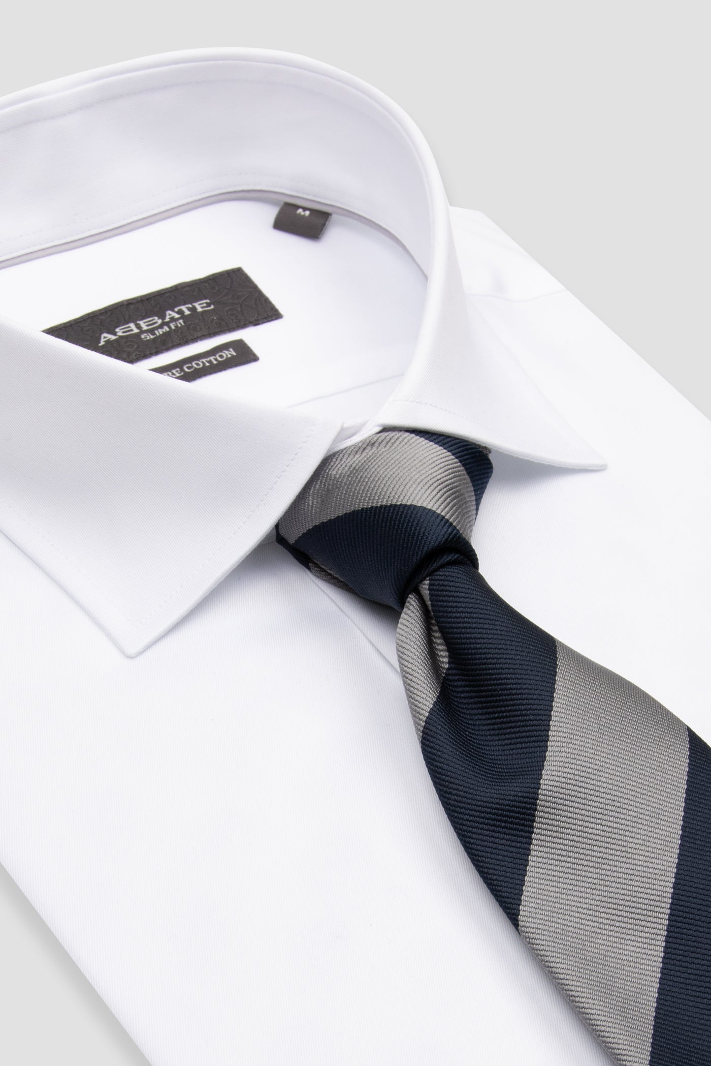 Abbate Donatello Twill Pamuklu Slim Fit Beyaz Klasik Yaka Erkek Düz Gömlek