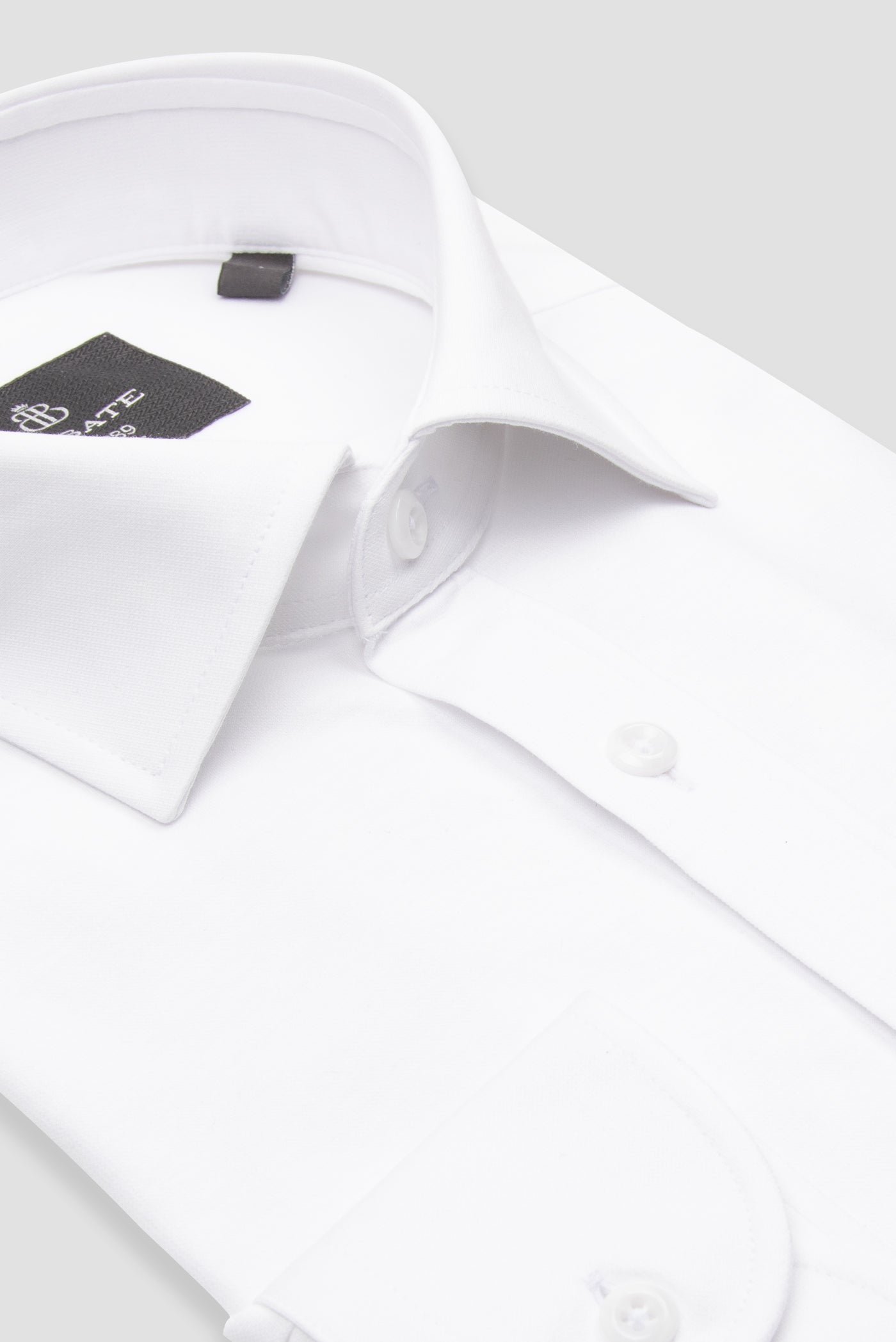 Abbate Floransa Örme Kumaş Pamuk Karışımlı Comfort Fit Beyaz Klasik Yaka Erkek Düz Gömlek