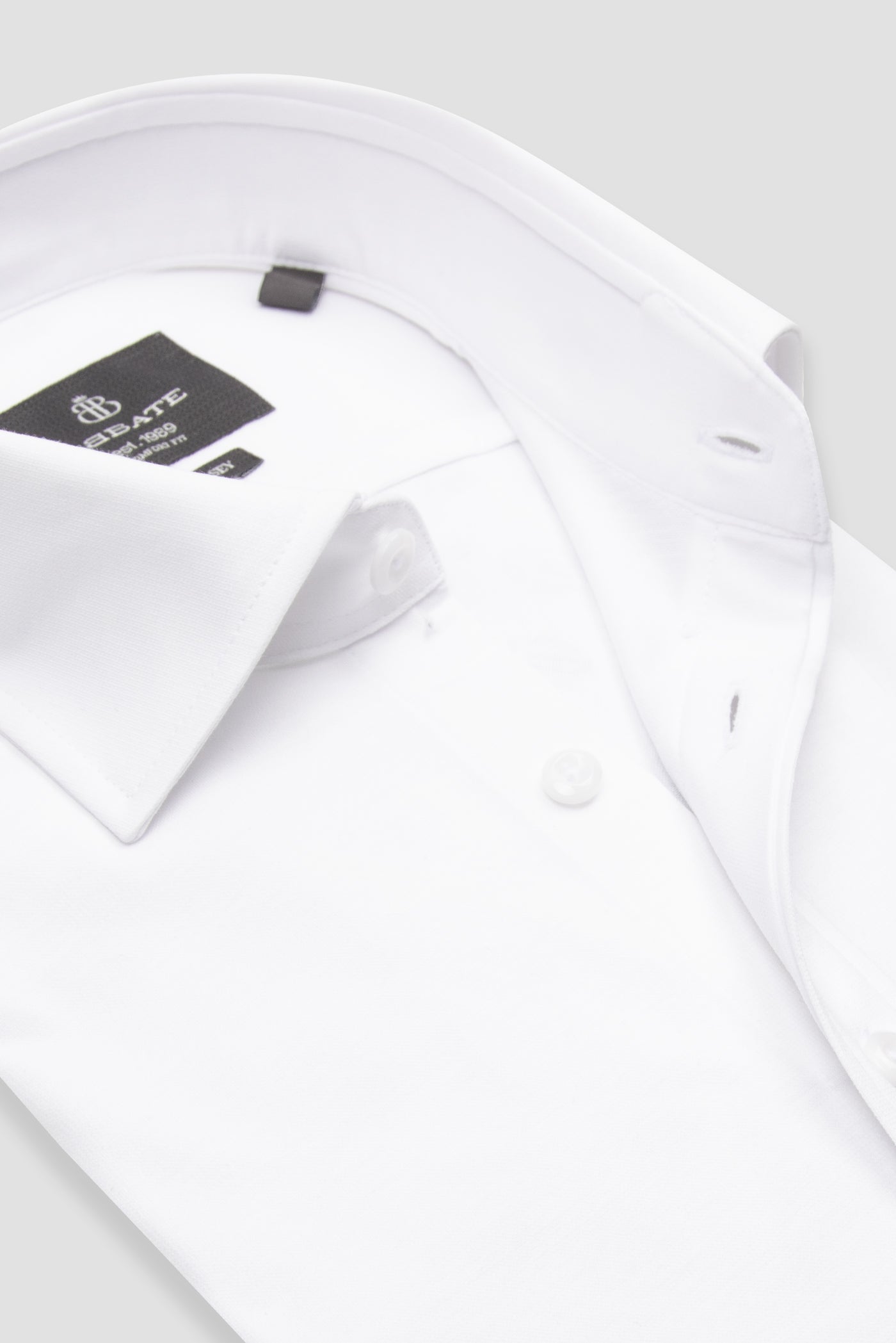 Abbate Floransa Örme Kumaş Pamuk Karışımlı Comfort Fit Beyaz Klasik Yaka Erkek Düz Gömlek