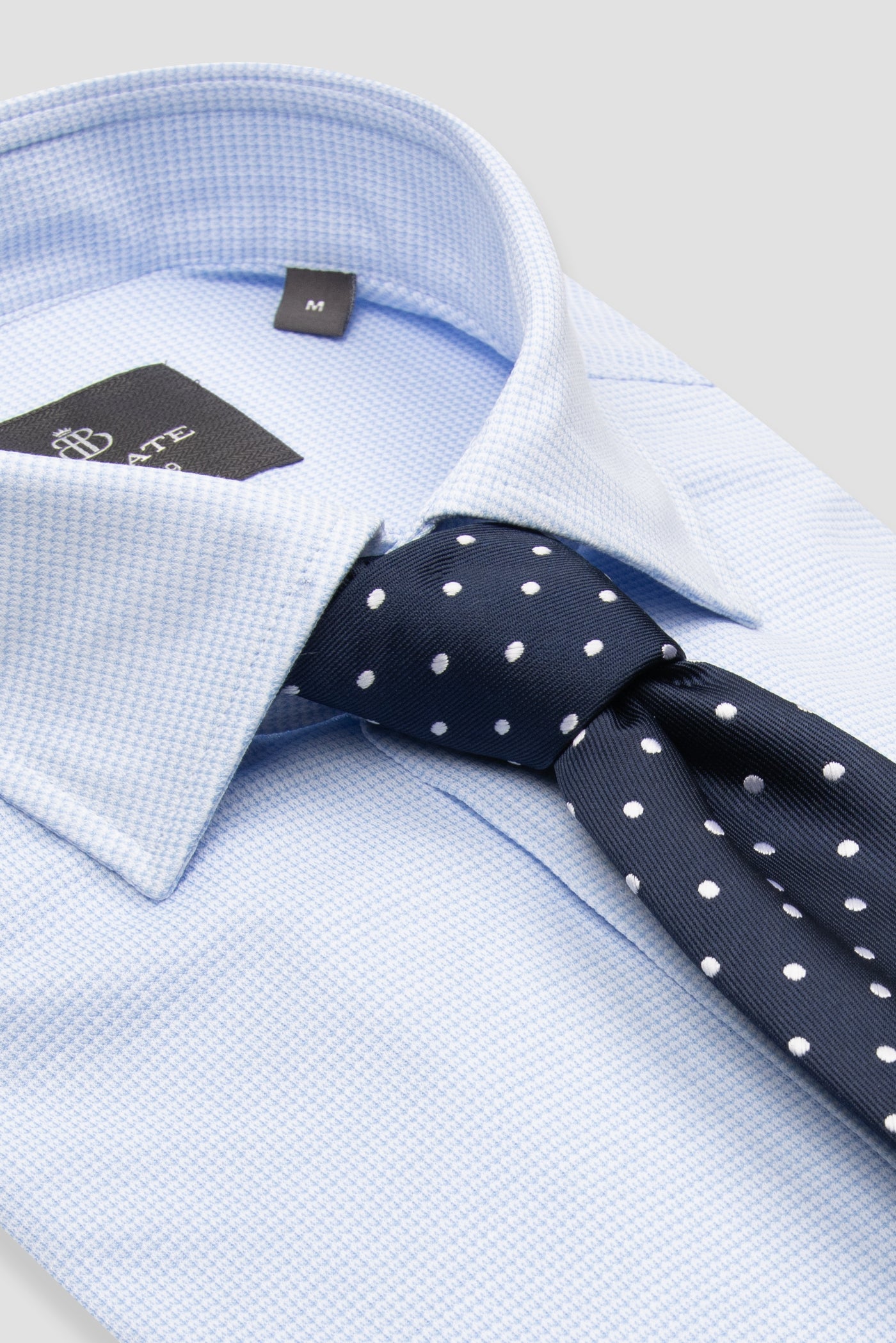 Abbate Floransa Örme Kumaş Pamuk Karışımlı Comfort Fit Açık Mavi Klasik Yaka Erkek Desenli Gömlek