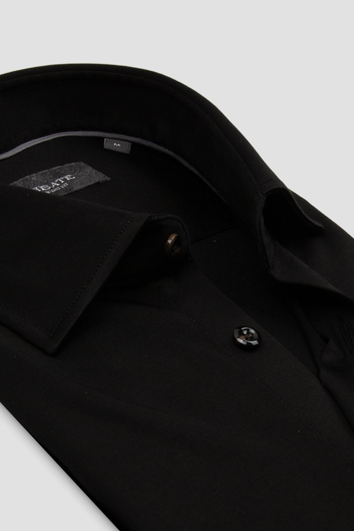 Abbate Floransa Dokuma Rayon Karışımlı Comfort Fit Siyah Klasik Yaka Erkek Düz Gömlek