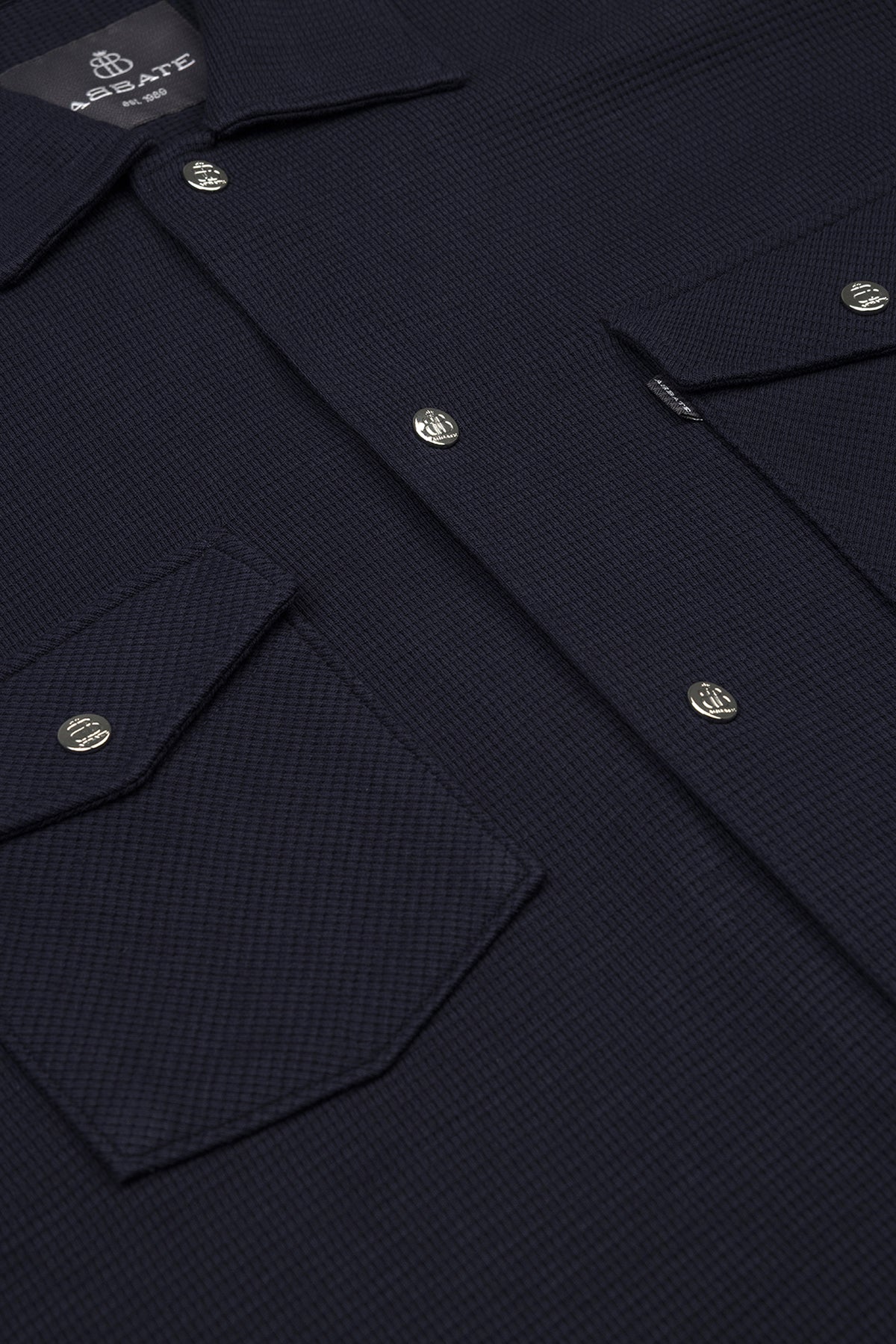 Abbate Urbano Armür Overshirt %100 Pamuk Overshirt Fit Lacivert Klasik Yaka Erkek Düz Gömlek
