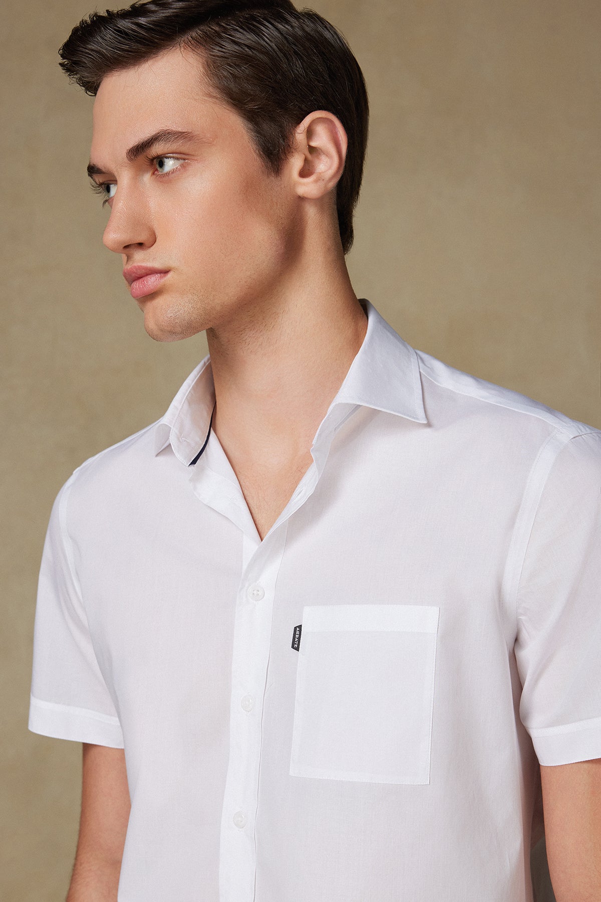 Abbate Vento Poplin Pamuklu Comfort Fit Beyaz Klasik Yaka Erkek Düz Gömlek