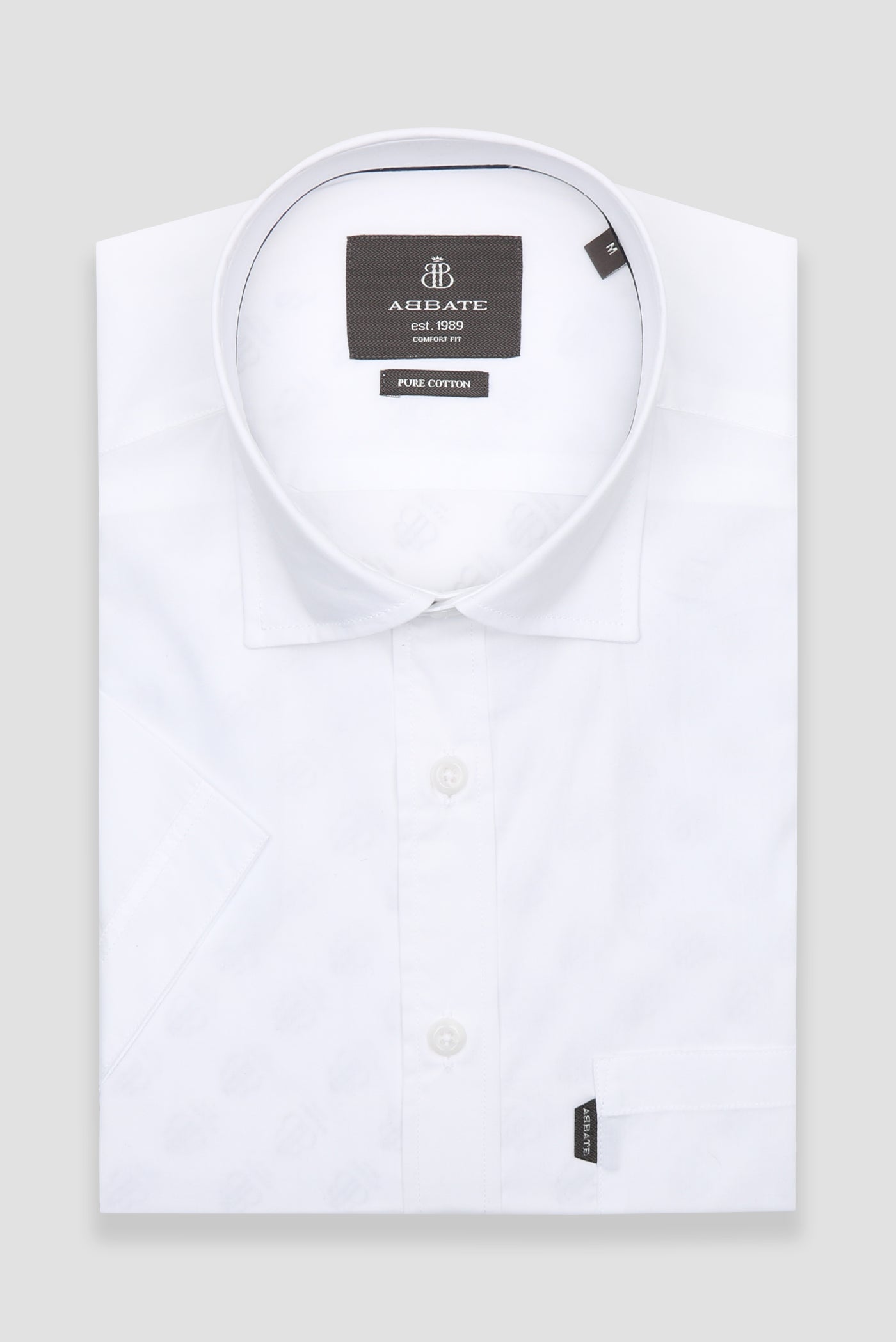 Abbate Vento Poplin Pamuklu Comfort Fit Beyaz Klasik Yaka Erkek Düz Gömlek