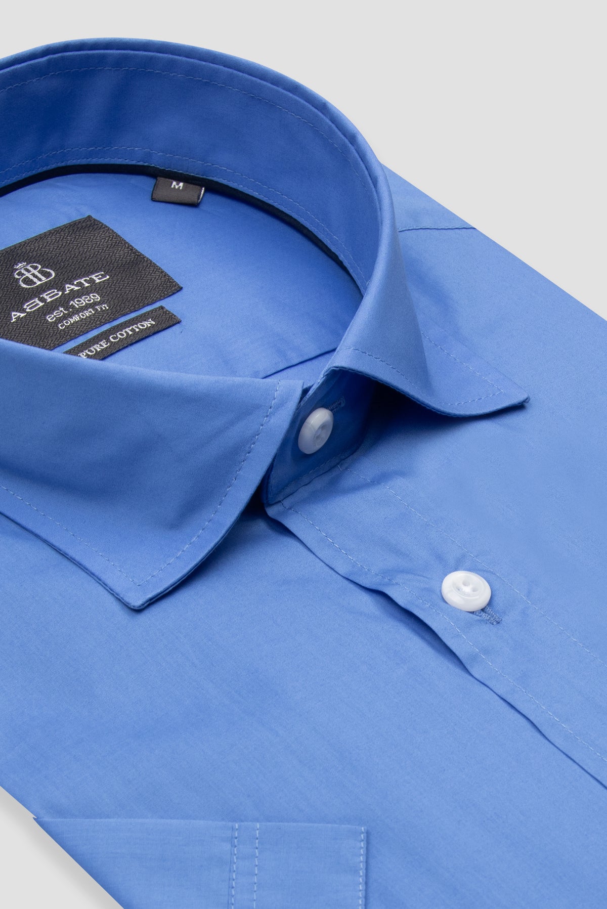 Abbate Vento Poplin %100 Pamuk Comfort Fit Koyu Mavi Klasik Yaka Erkek Düz Gömlek