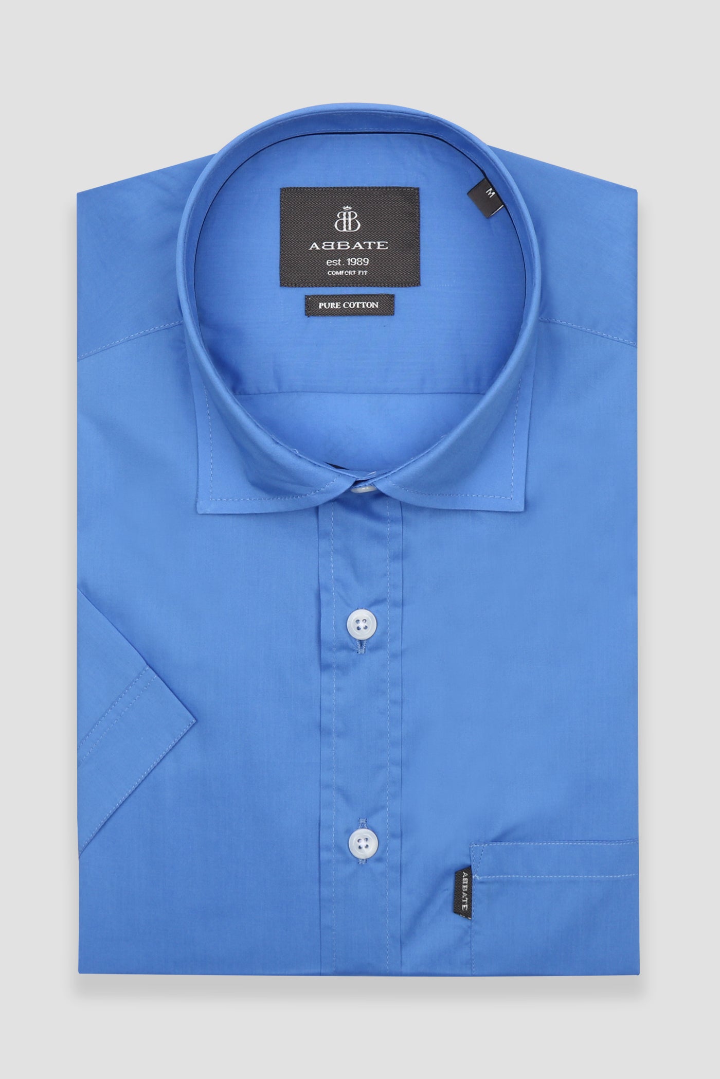 Abbate Vento Poplin Pamuklu Comfort Fit Koyu Mavi Klasik Yaka Erkek Düz Gömlek