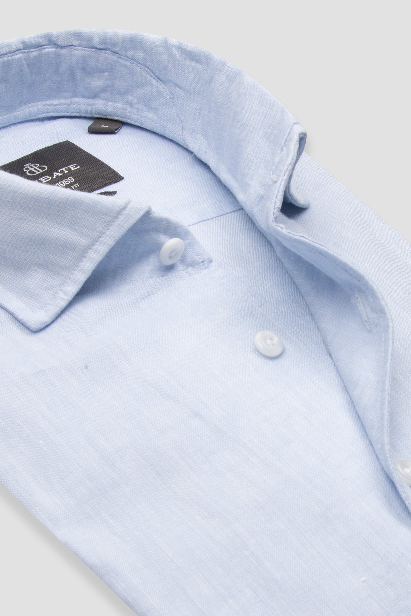 Abbate Bella Keten Keten Comfort Fit Açık Mavi Mostra Yaka Erkek Düz Gömlek