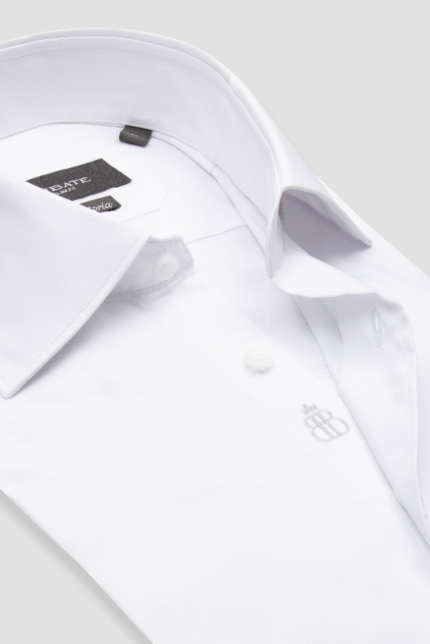 Abbate Sartoria Poplin Stretch Pamuk Karışımlı Slim Fit Beyaz İtalyan Yaka Erkek Düz Gömlek