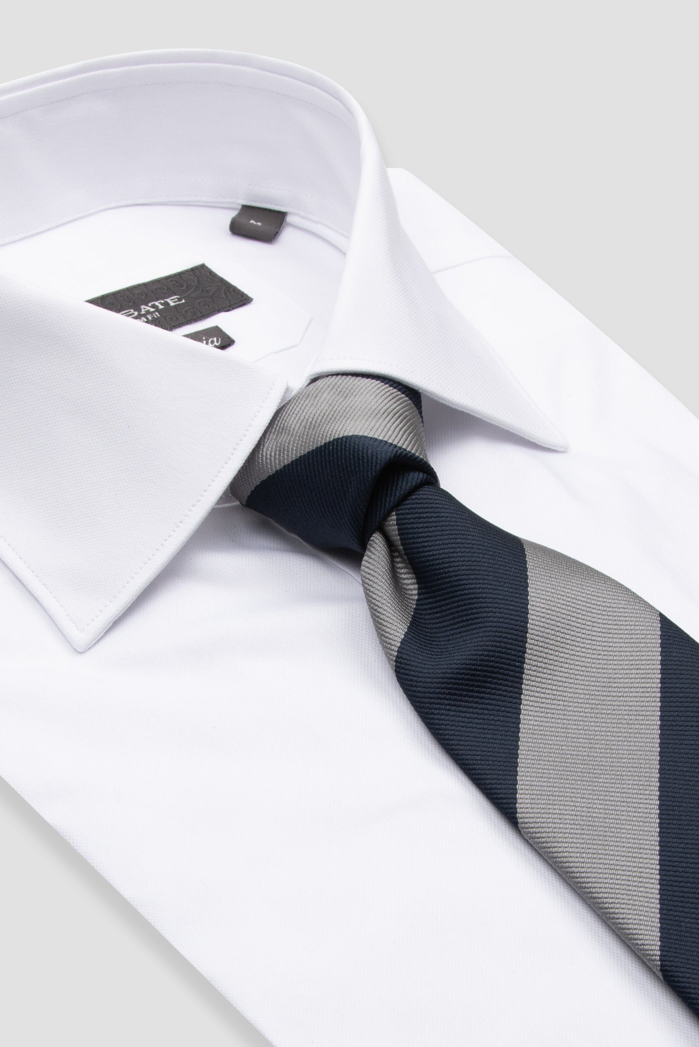 Abbate Sartoria Poplin Stretch Pamuk Karışımlı Slim Fit Beyaz İtalyan Yaka Erkek Düz Gömlek