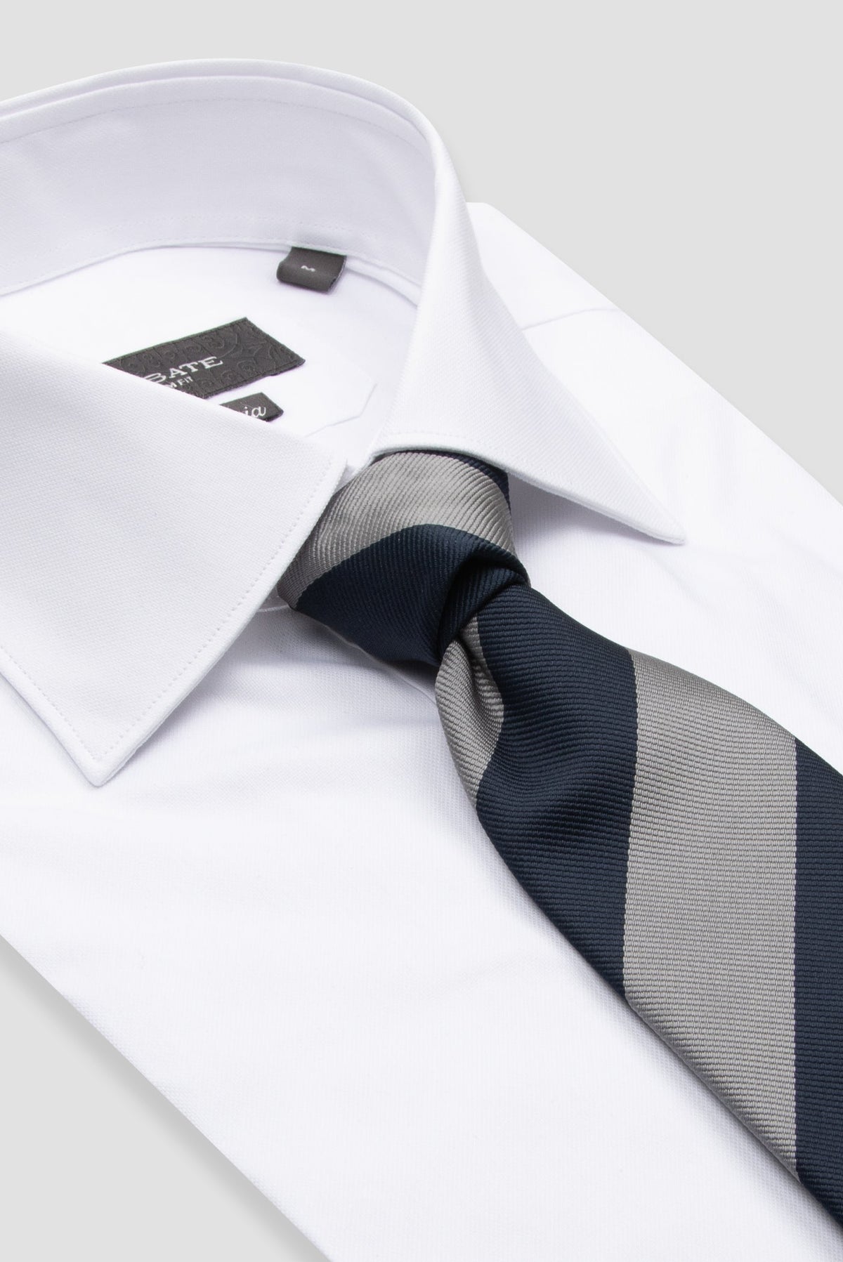 Abbate Sartoria Poplin Stretch Pamuk Karışımlı Slim Fit Beyaz İtalyan Yaka Erkek Düz Gömlek
