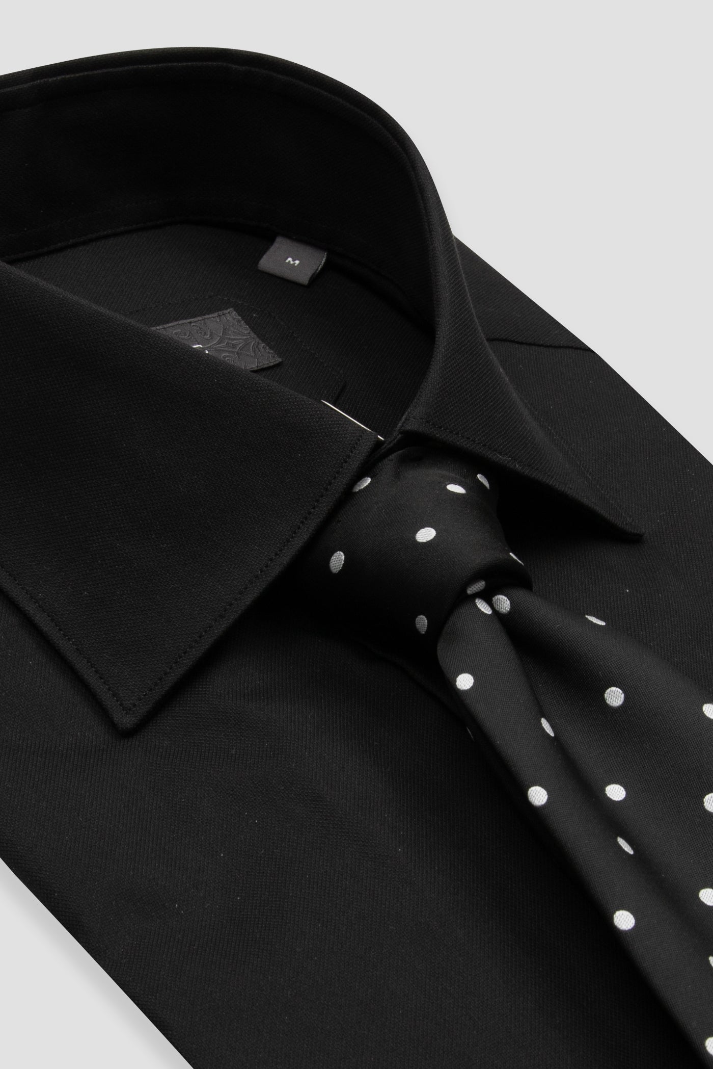 Abbate Sartoria Poplin Stretch Pamuk Karışımlı Slim Fit Siyah İtalyan Yaka Erkek Düz Gömlek