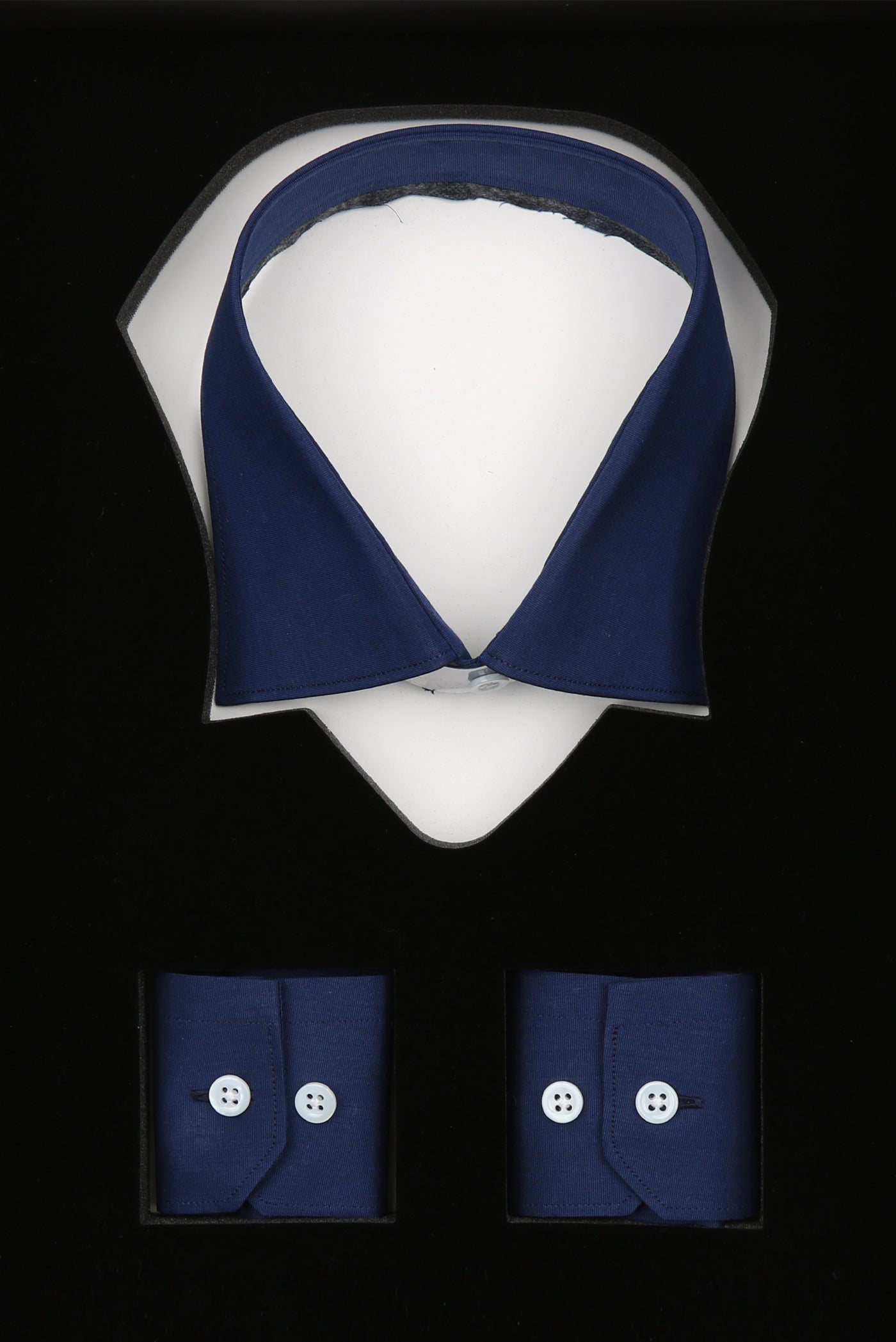 Abbate Sartoria Poplin Stretch Pamuk Karışımlı Slim Fit Lacivert İtalyan Yaka Erkek Düz Gömlek