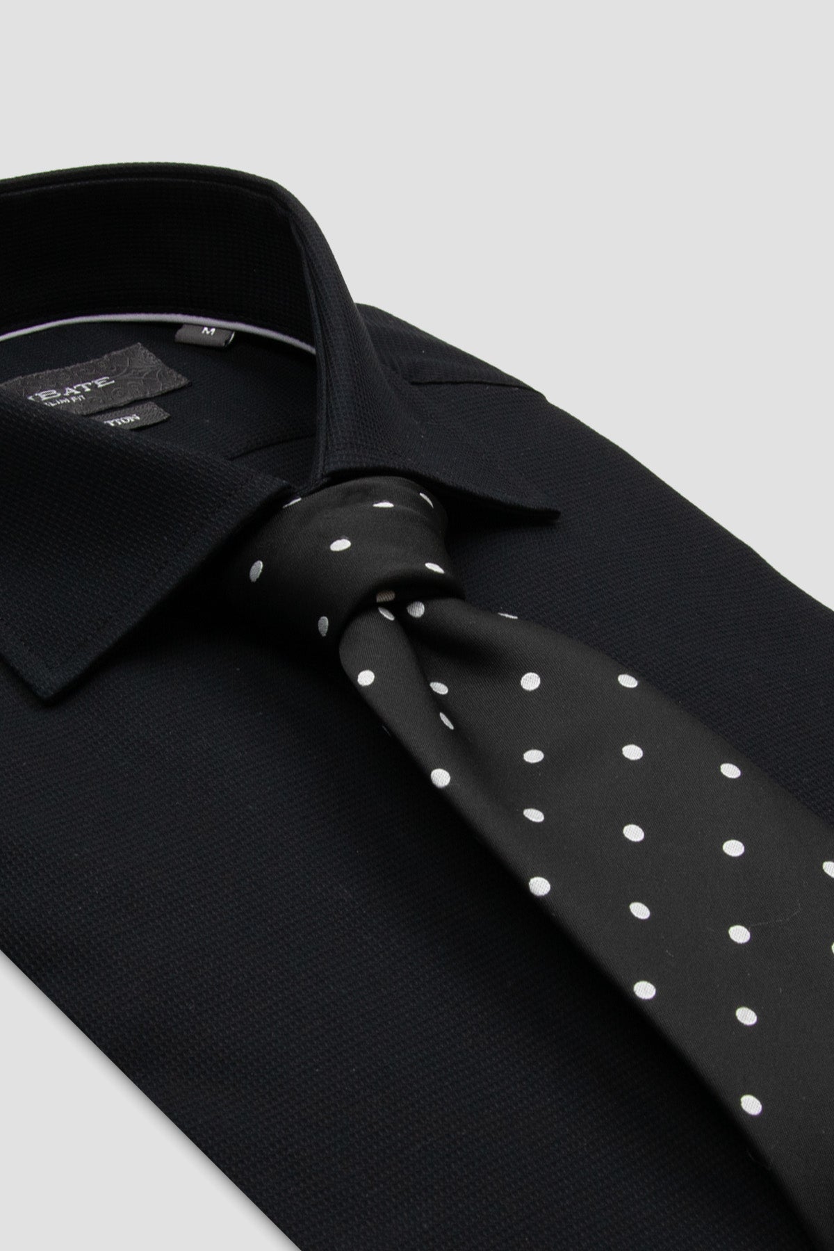 Abbate Marco Armür Pamuklu Slim Fit Siyah Klasik Yaka Erkek Düz Gömlek