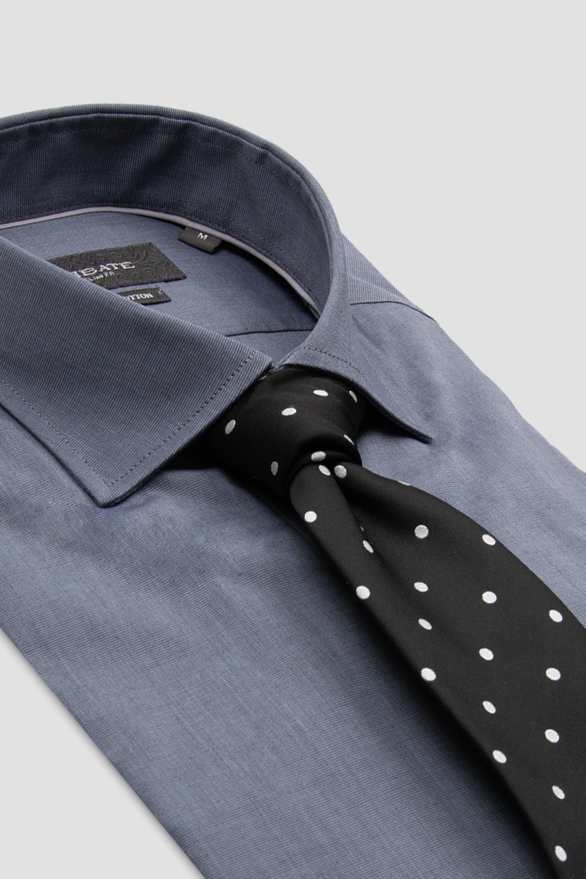 Abbate Marco Poplin Pamuklu Slim Fit Gri Klasik Yaka Erkek Düz Gömlek