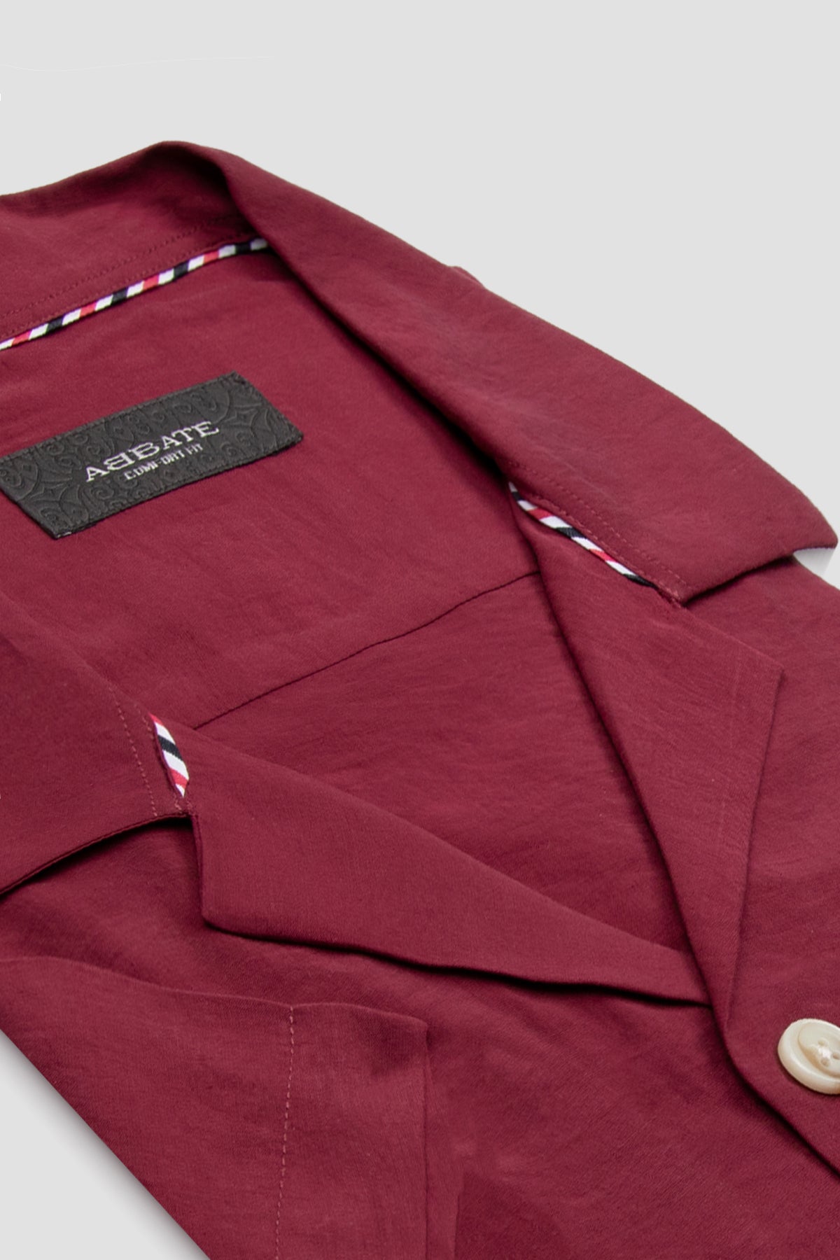 Abbate Capri Modal Modal Karışımlı Comfort Fit Bordo Apaş Yaka Erkek Düz Gömlek