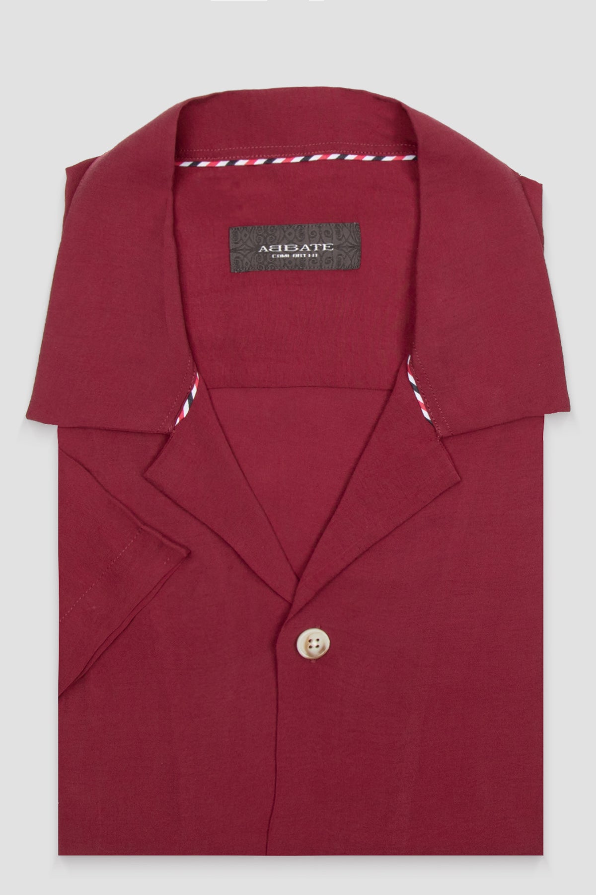 Abbate Capri Modal Modal Karışımlı Comfort Fit Bordo Apaş Yaka Erkek Düz Gömlek