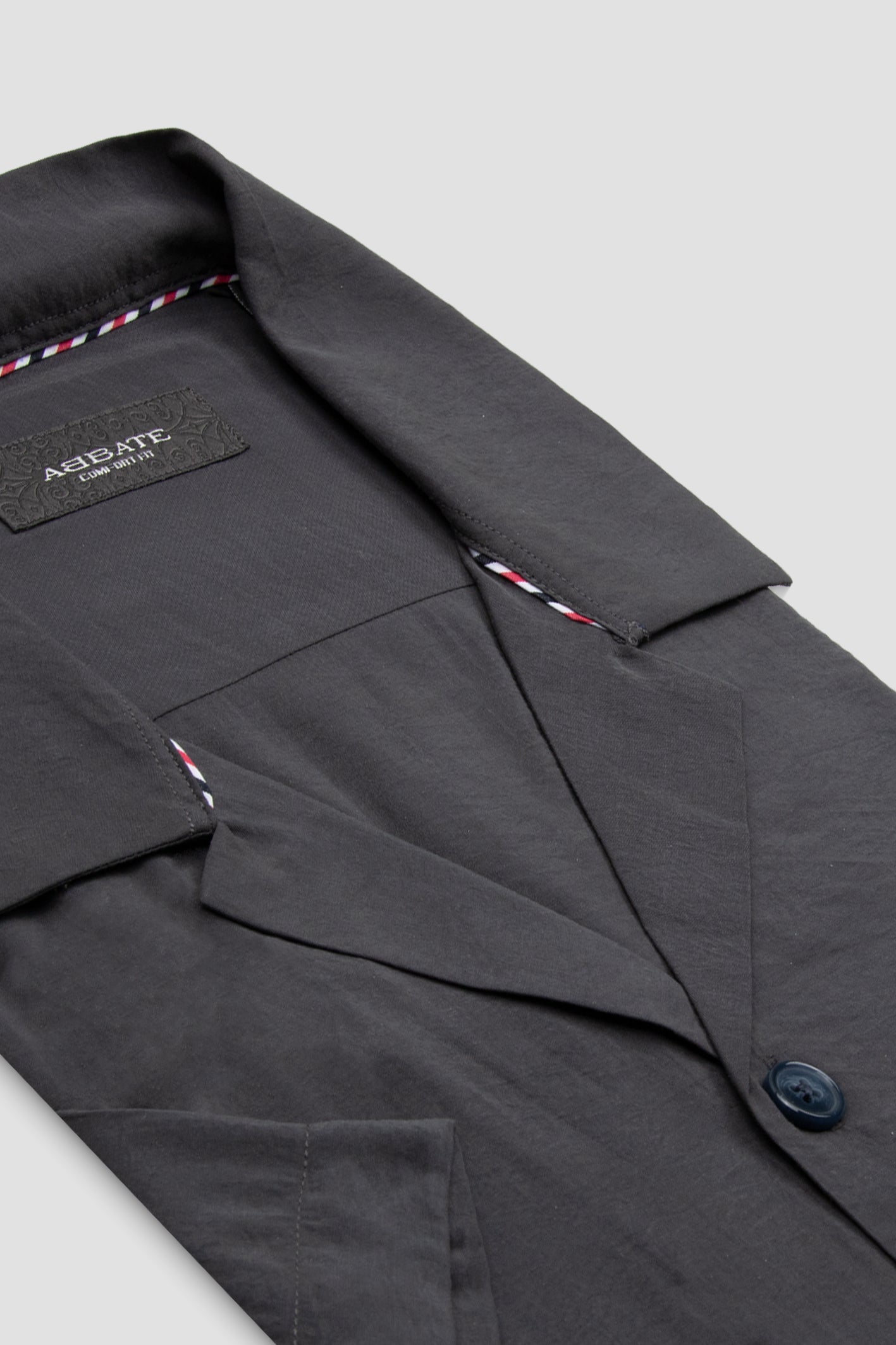 Abbate Capri Modal Modal Karışımlı Comfort Fit Antrasit Apaş Yaka Erkek Düz Gömlek