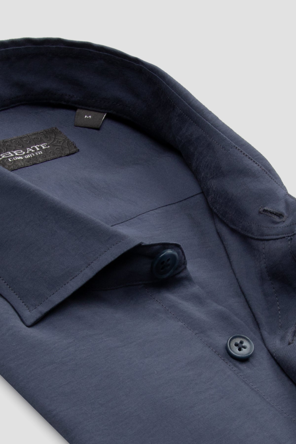 Abbate Como Modal Modal Karışımlı Comfort Fit İndigo Klasik Yaka Erkek Düz Gömlek