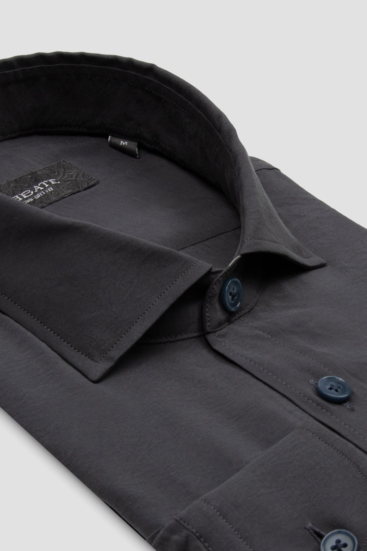 Abbate Como Modal Modal Karışımlı Comfort Fit Antrasit Klasik Yaka Erkek Düz Gömlek