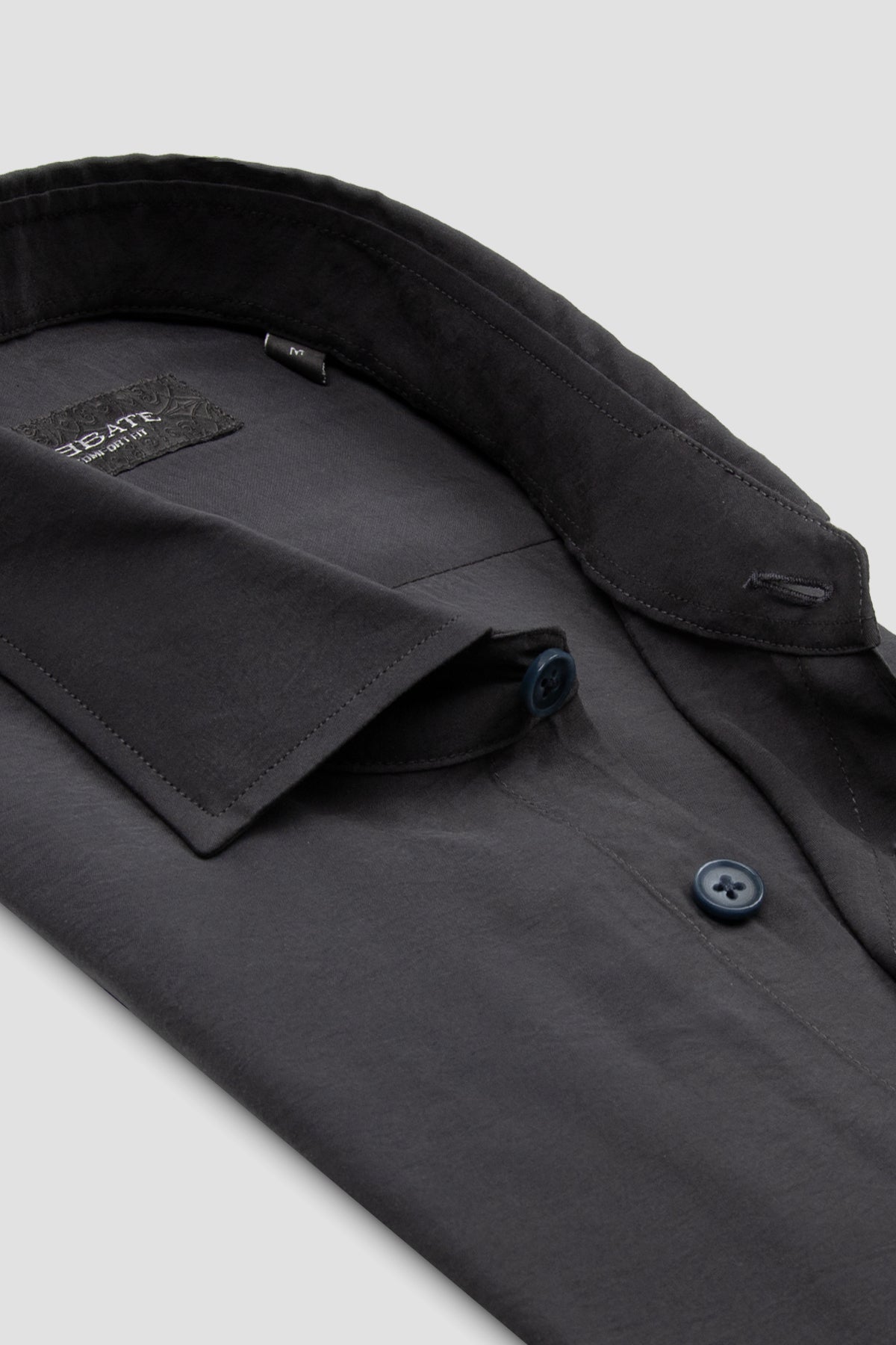 Abbate Como Modal Modal Karışımlı Comfort Fit Antrasit Klasik Yaka Erkek Düz Gömlek