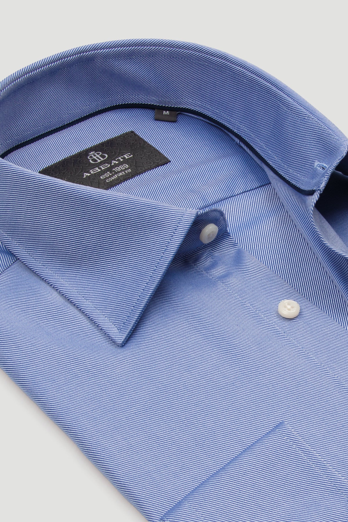 Abbate Arno Twill %100 Pamuk Comfort Fit Koyu Mavi Sivri Yaka Erkek Düz Gömlek