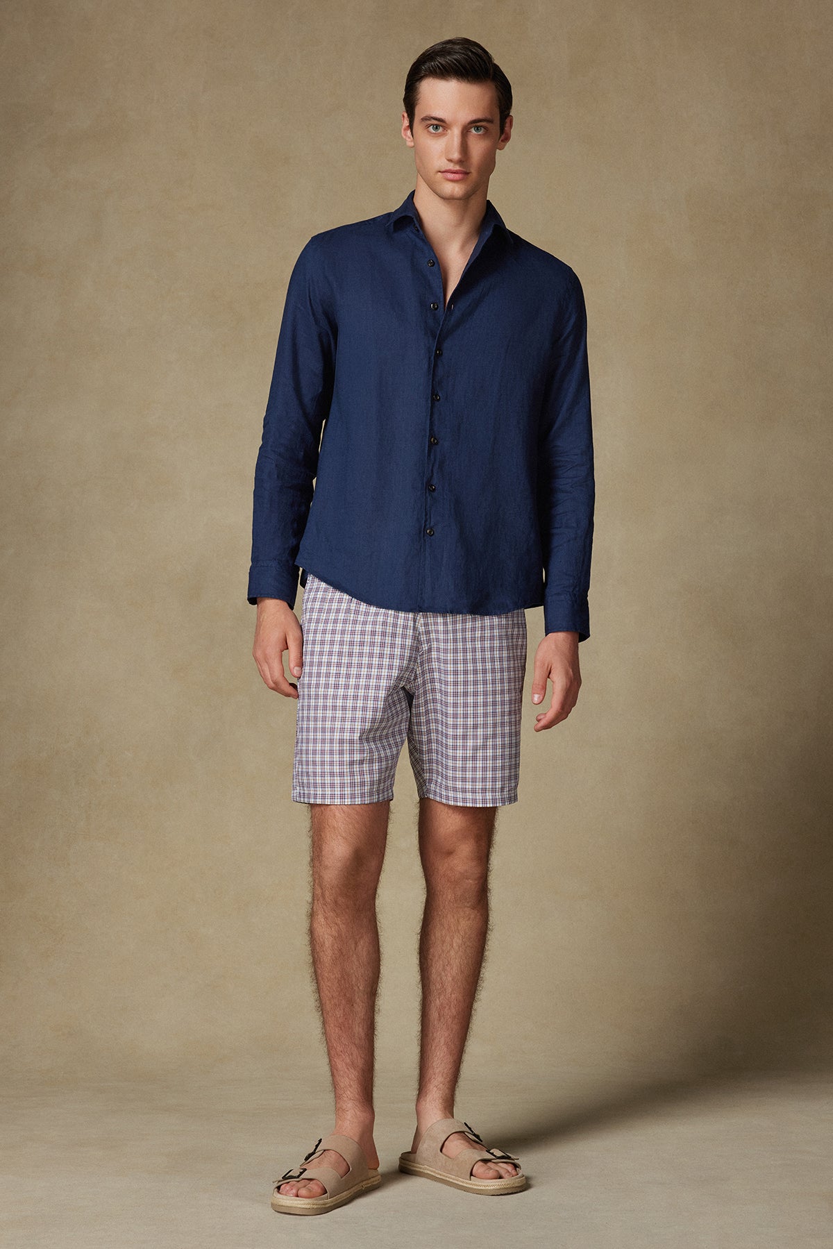 Abbate Sky Twill Pamuklu Comfort Fit Bordo Erkek Kareli Şort