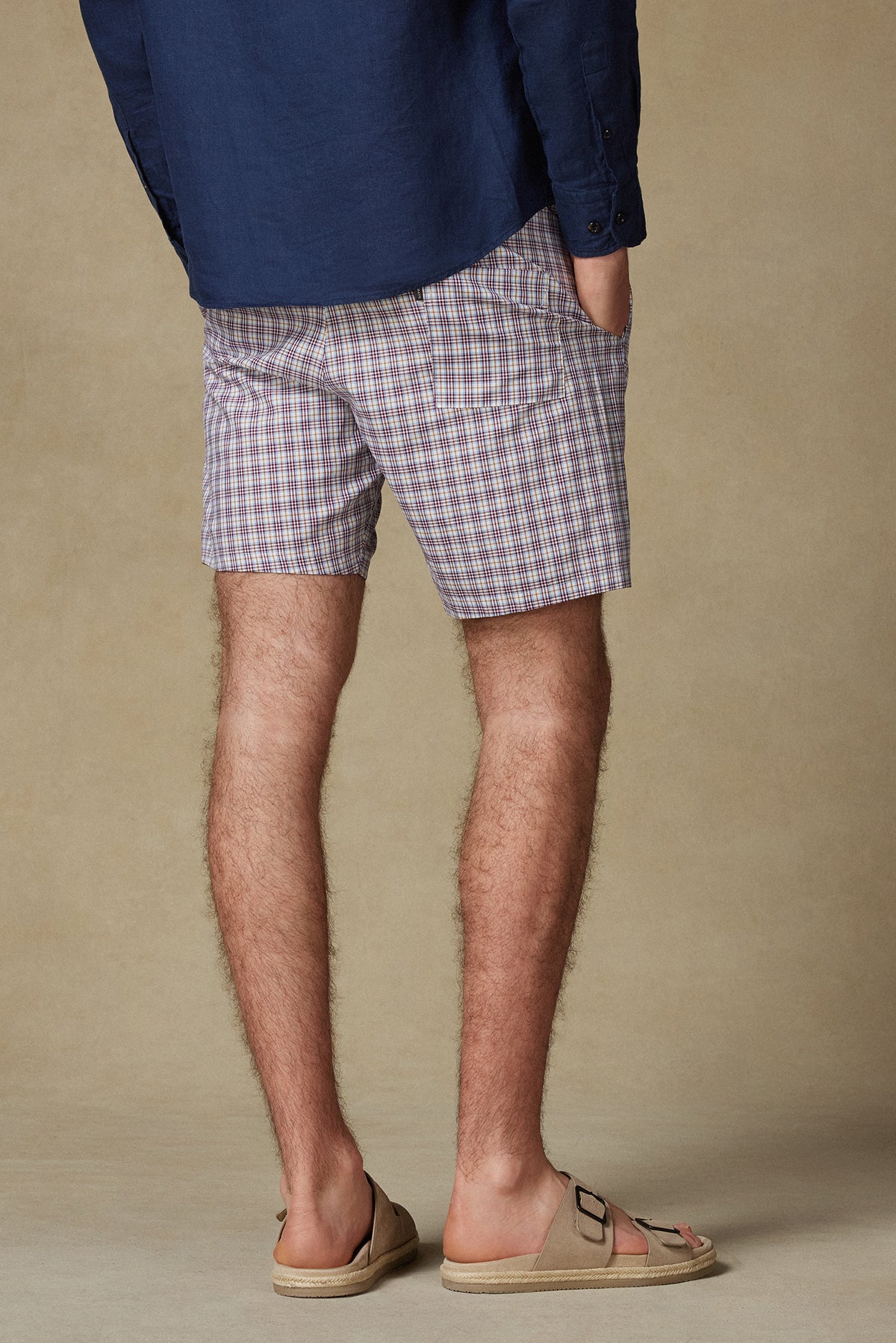 Abbate Sky Twill Pamuklu Comfort Fit Bordo Erkek Kareli Şort