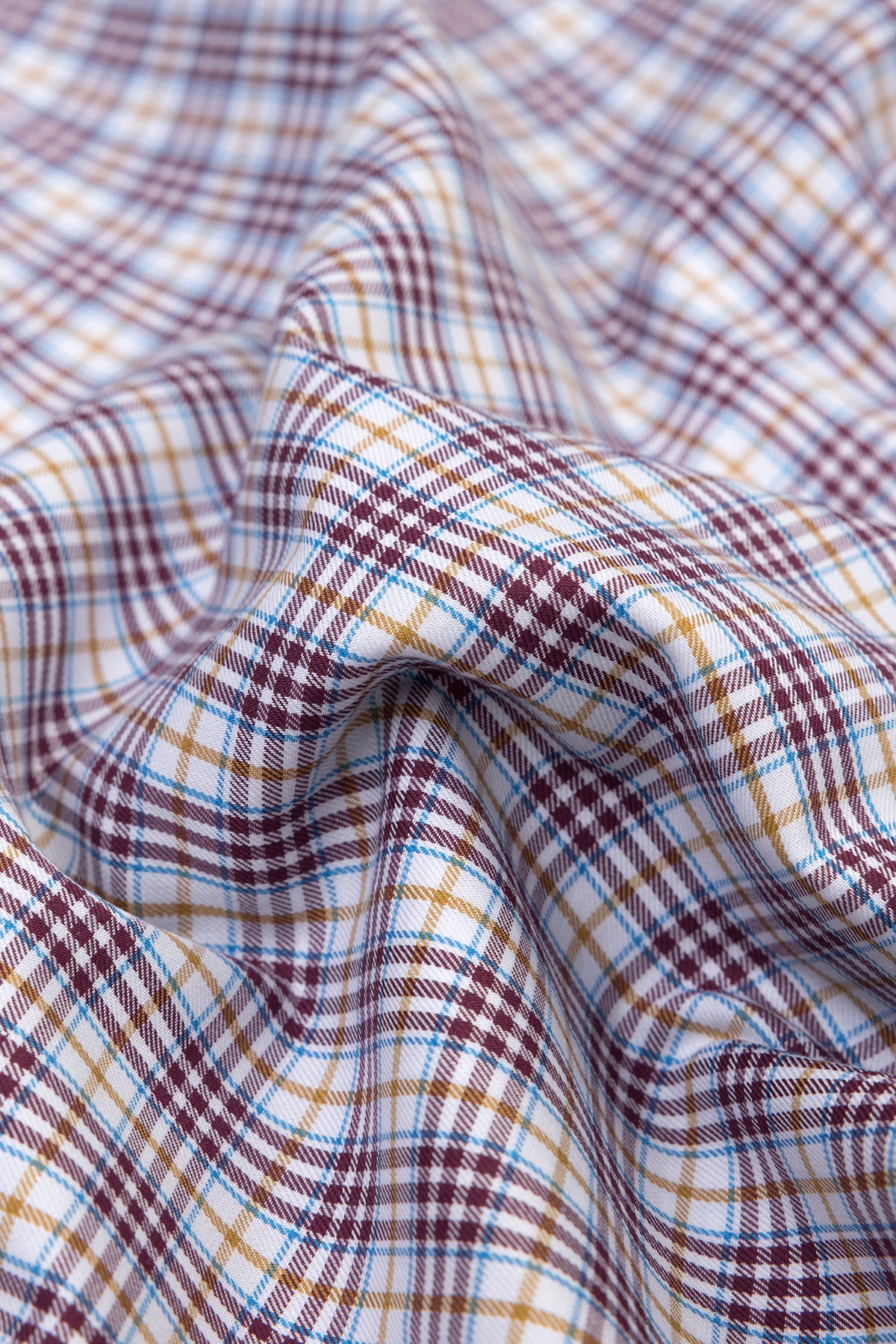 Abbate Sky Twill Pamuklu Comfort Fit Bordo Erkek Kareli Şort