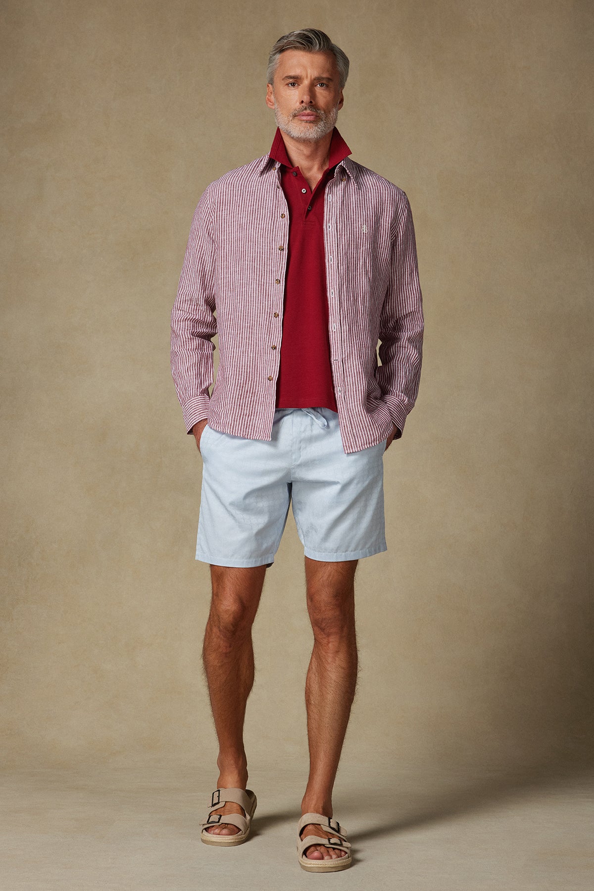 Abbate Sky Jakar Pamuklu Comfort Fit Açık Mavi Erkek Desenli Şort