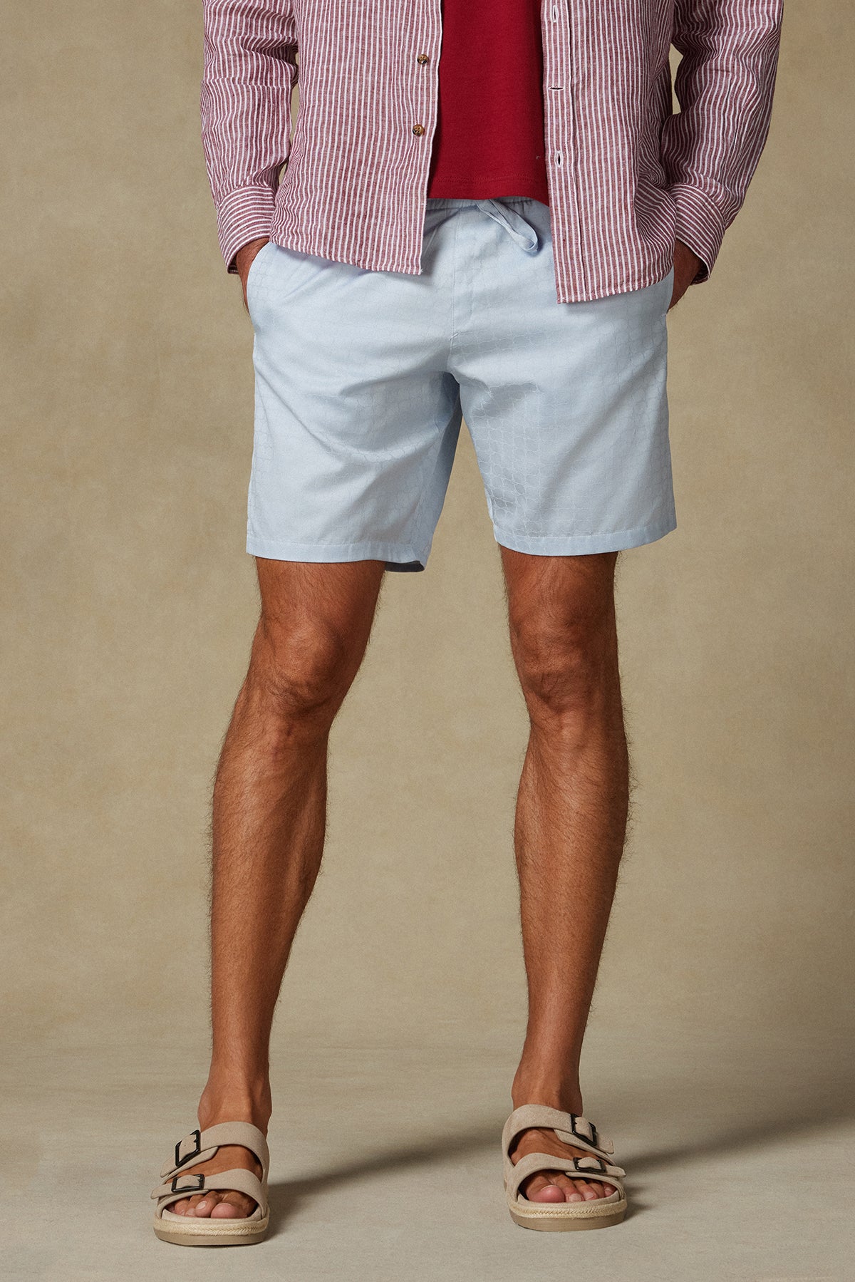 Abbate Sky Jakar Pamuklu Comfort Fit Açık Mavi Erkek Desenli Şort