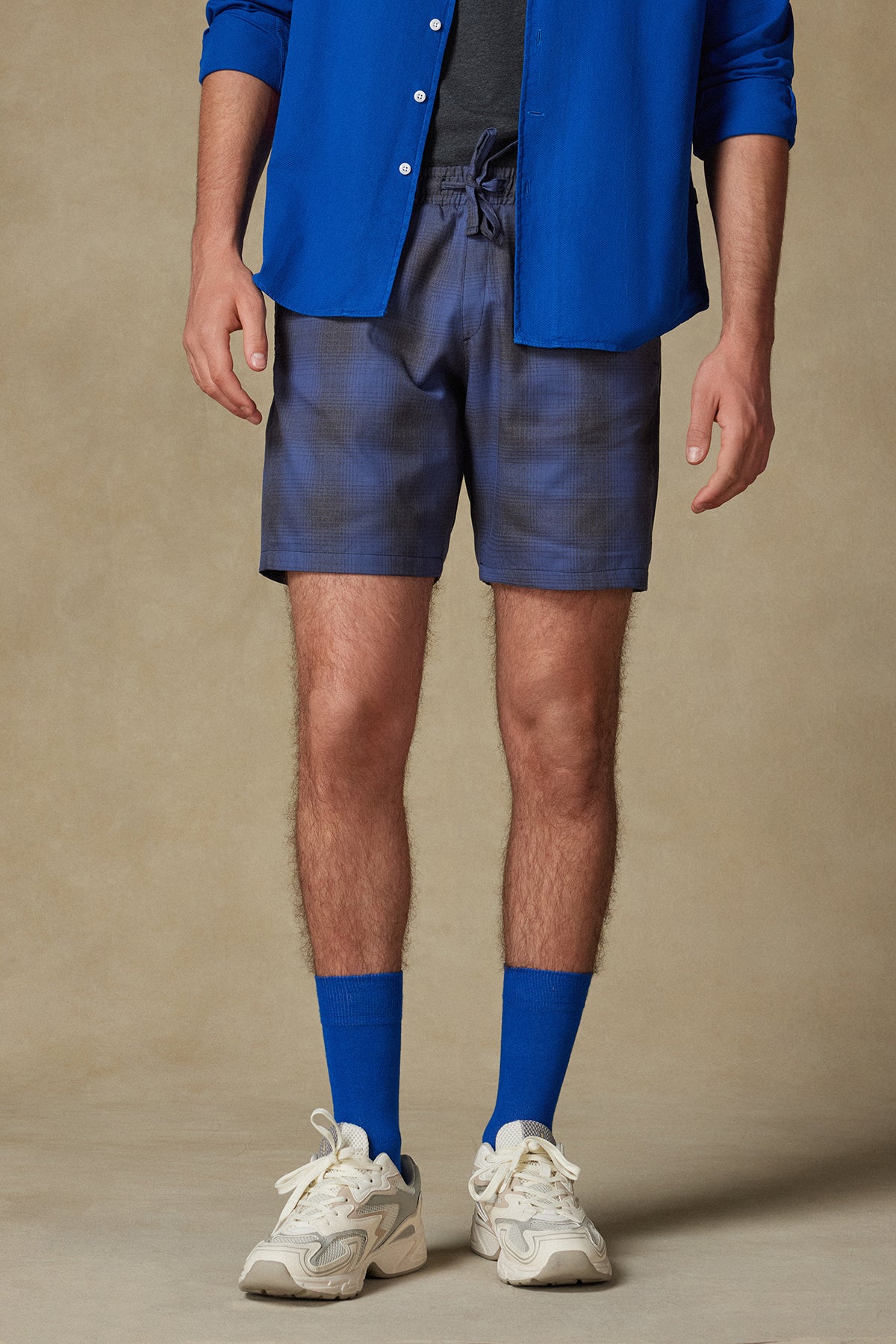 Abbate Sky Poplin Pamuklu Comfort Fit Lacivert Erkek Çizgili Şort