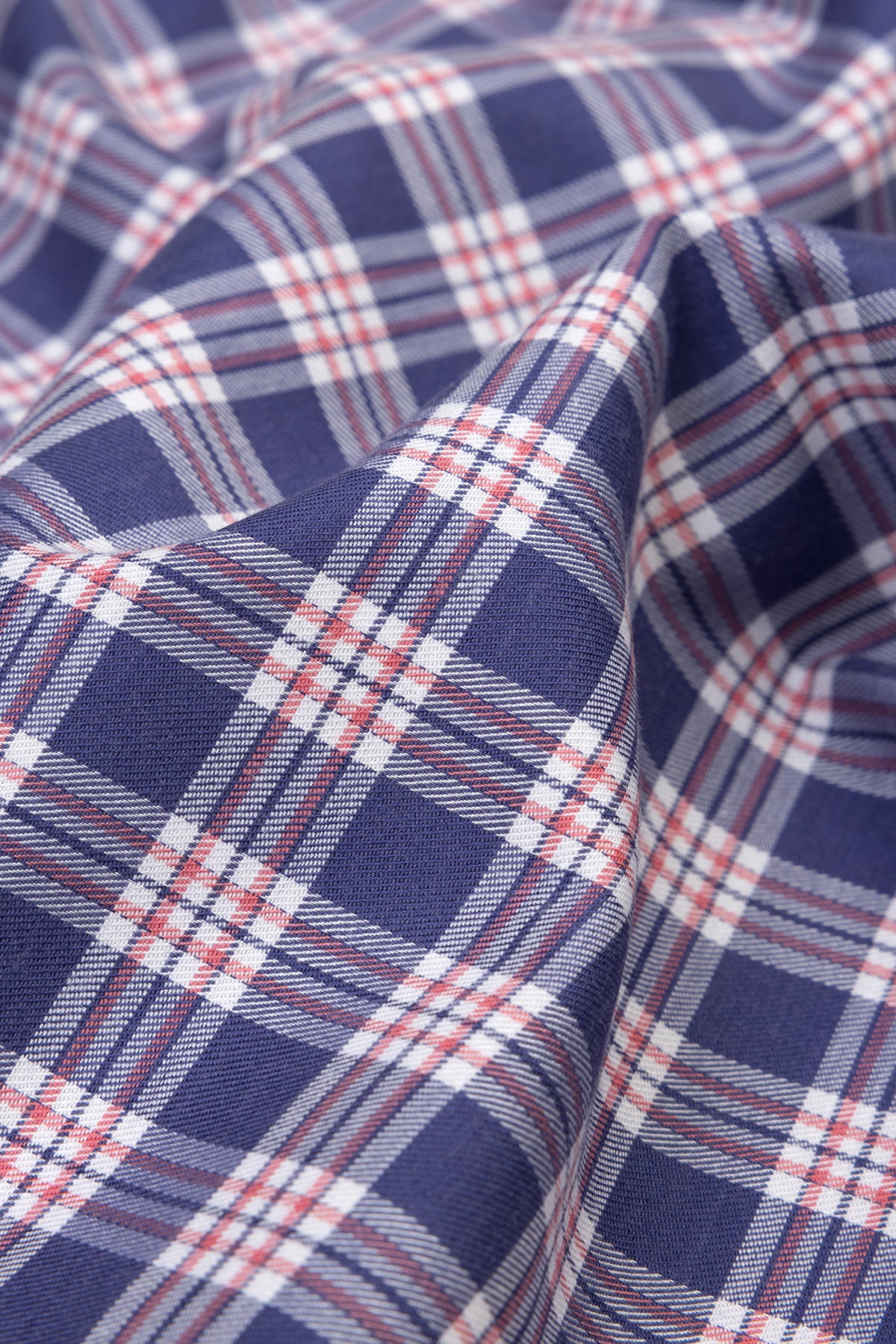 Abbate Sky Poplin Stretch Pamuk Karışımlı Comfort Fit Koyu Mavi Erkek Ekoseli Şort