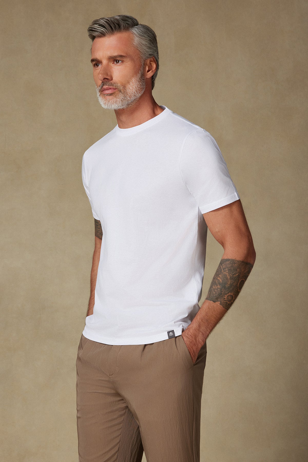 Abbate Easy Penye %100 Pamuk Comfort Fit Beyaz Bisiklet Yaka Erkek Düz T-Shirt