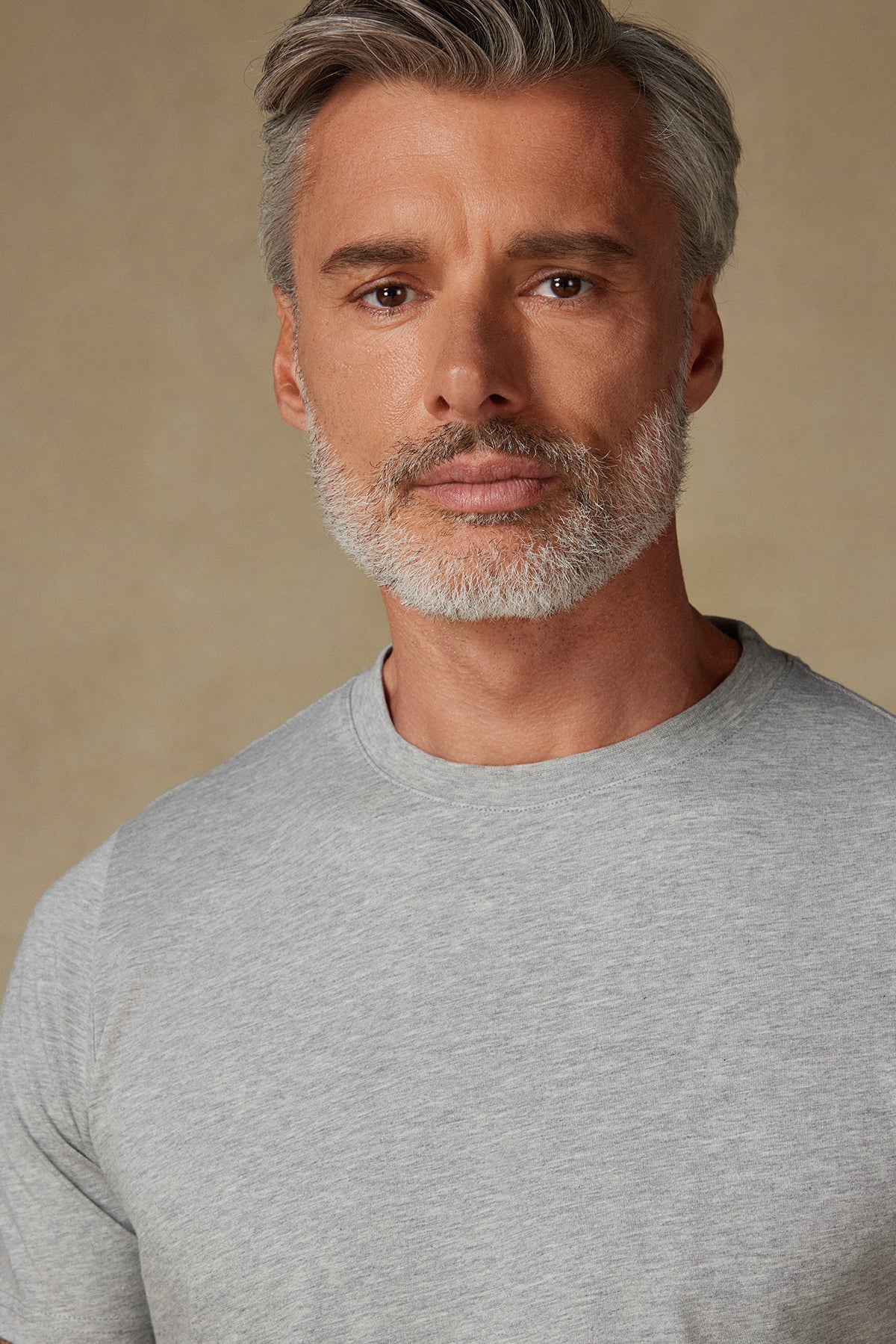 Abbate Easy Penye Pamuklu Comfort Fit Açık Gri Bisiklet Yaka Erkek Düz T-Shirt